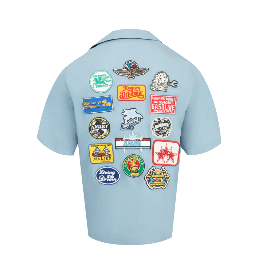 Amiri o1h1sh11225 Station Patch Bowling Shirt in Ashley Blue Size US XXL / EU 58 / 5 - 2 Thumbnail