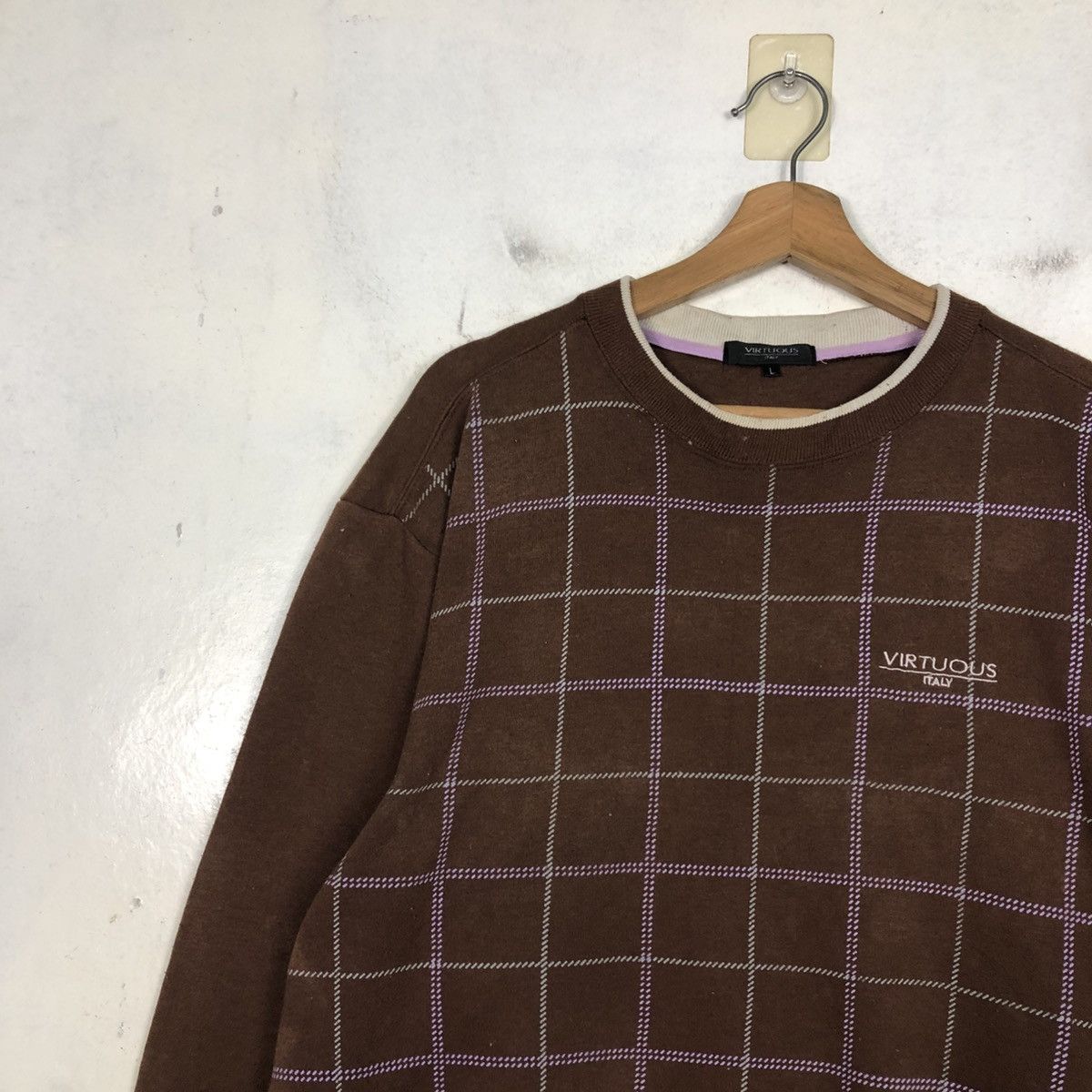 Japanese Brand 📌Vintage Sweatshirt Virtuous Tartan Design Issey Miyake Size US L / EU 52-54 / 3 - 9 Thumbnail
