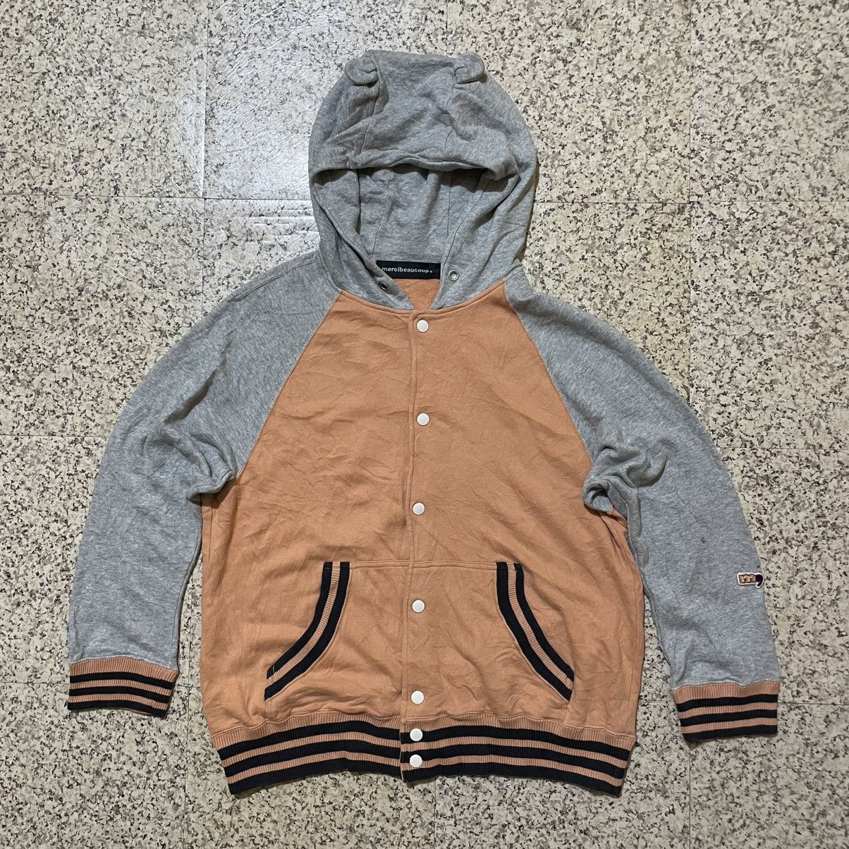 mercibeaucoup Mercibeaucoup Issey Miyake "Bear Ears" Raglan Varsity Hoodie Size US M / EU 48-50 / 2 - 1 Thumbnail