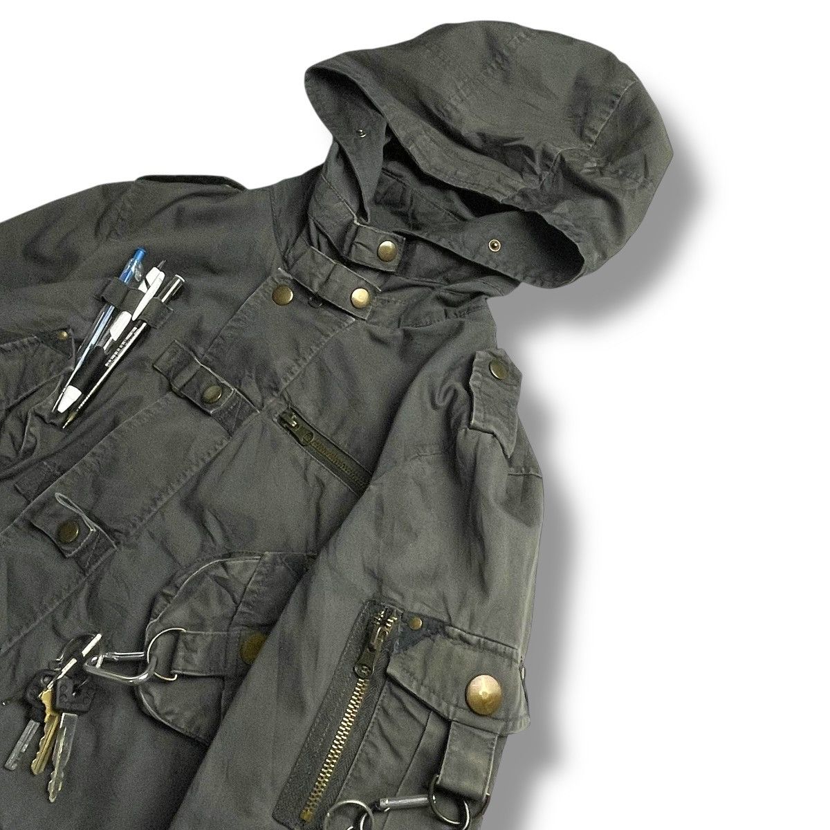 14th Addiction × Japanese Brand × Le Grande Bleu (L.G.B.) 🇯🇵 APAISER MULTIPOCKET BONDAGE PARKA JACKET Size US L / EU 52-54 / 3 - 9 Thumbnail