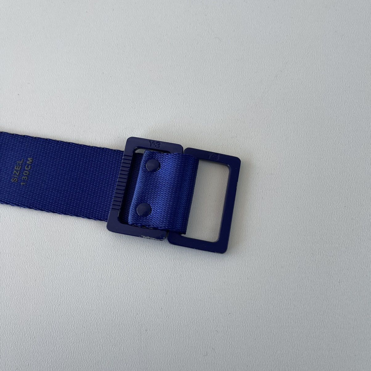 Y-3 Adidas Yohji Yamamoto Y-3 Logo Classic D-Ring Belt Blue Size 34 - 8 Thumbnail