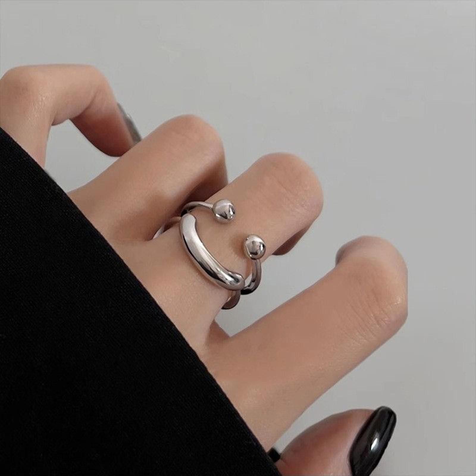 Jewelry Smiley Silver Ring Size ONE SIZE - 4 Thumbnail
