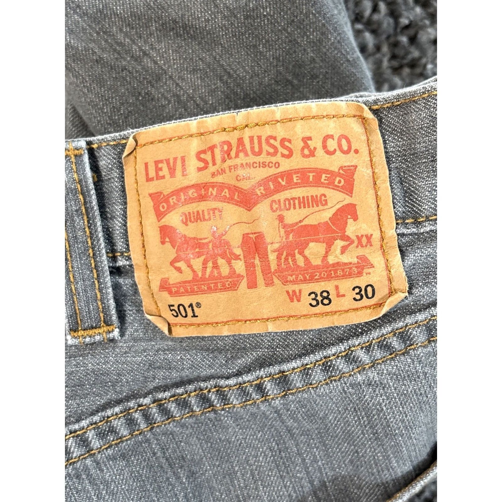 Levi's Levi'S 501 Jeans Mens Gray Button Fly Vintage 36x29 100% Cotton Shirt Size US 36 / EU 52 - 6 Thumbnail
