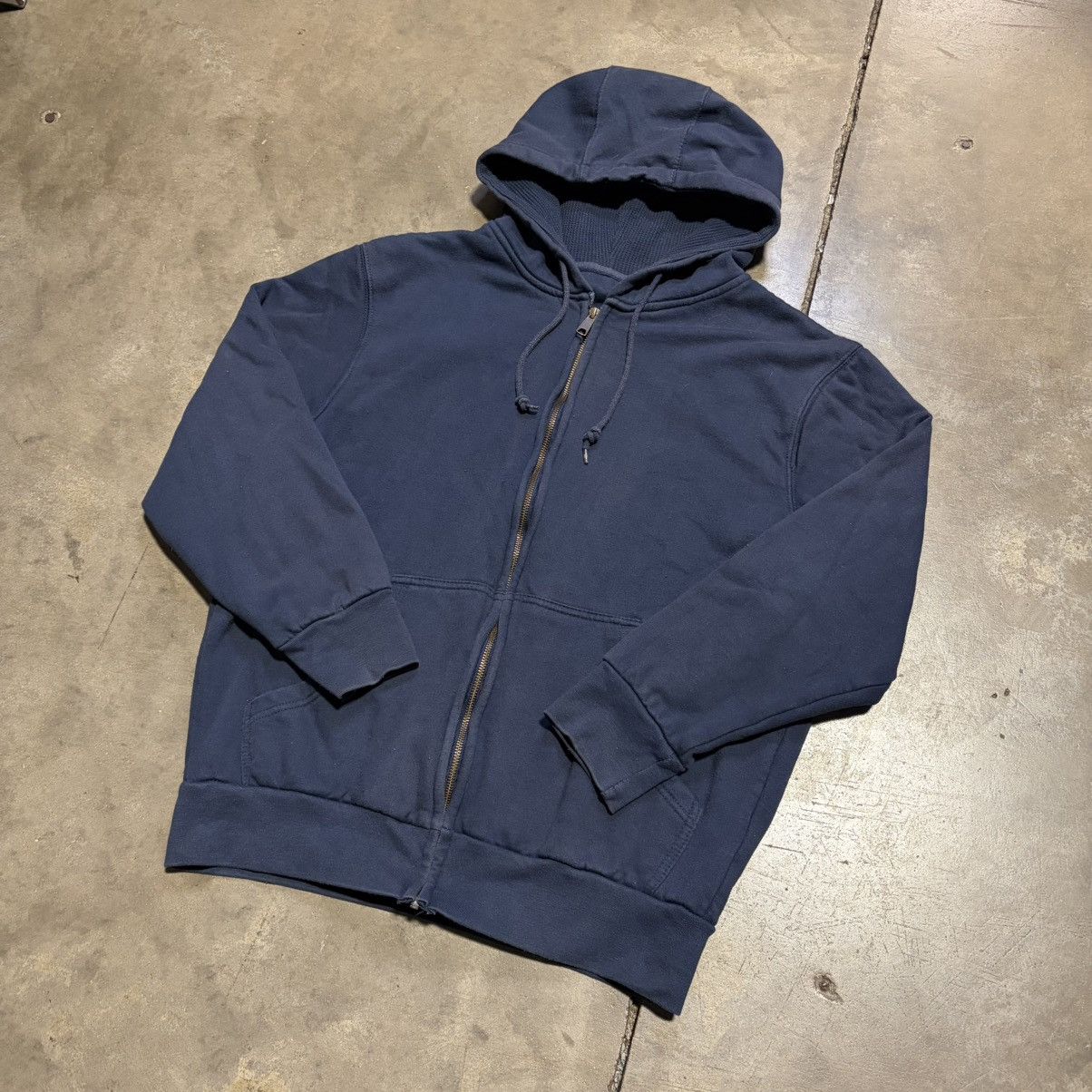 Vintage Vintage Thermal Lined Zip Up Hoodie Double Face Boxy Faded Size US XL / EU 56 / 4 - 3 Thumbnail