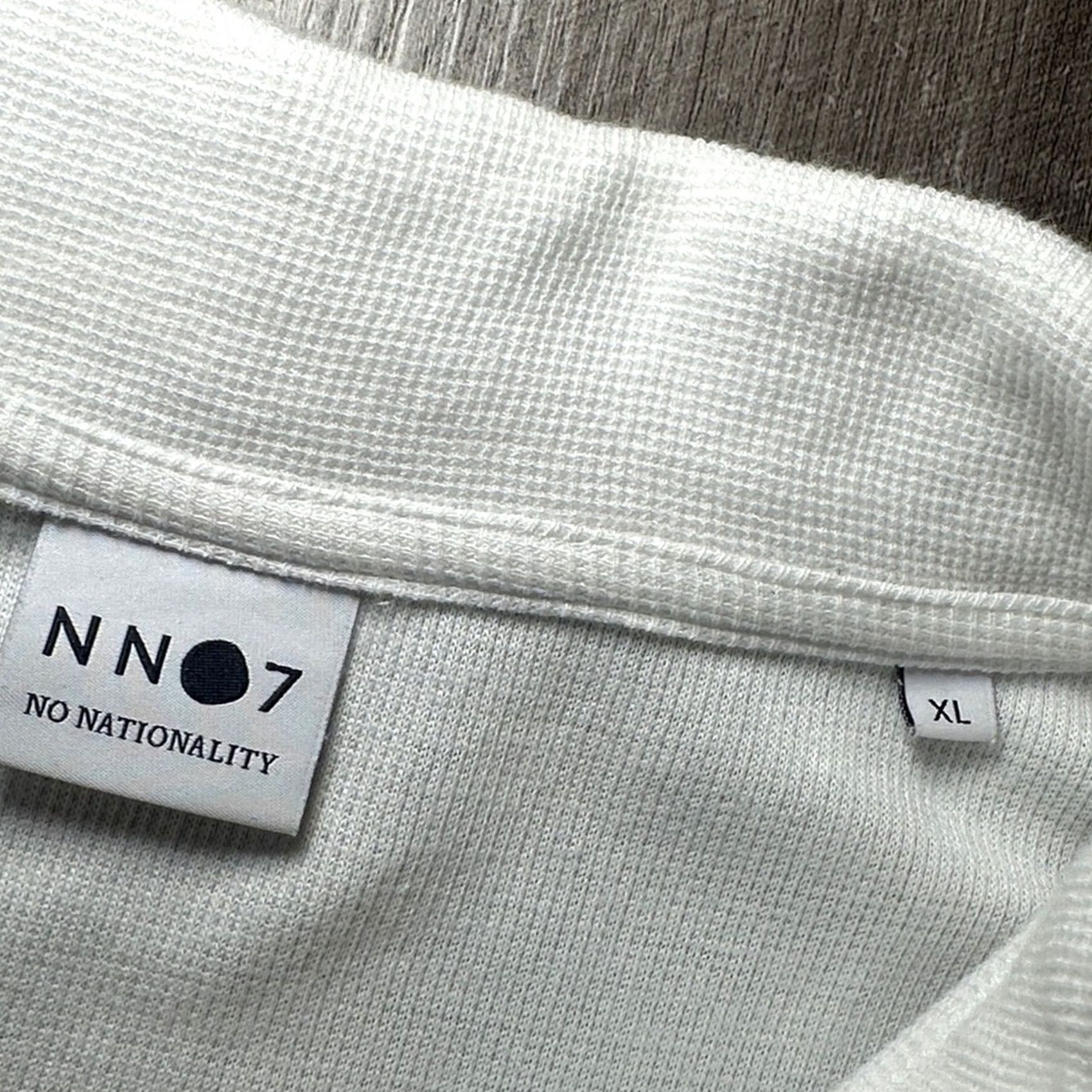 NN07 NN07 No Nationality Clive Waffle Cotton Modal Knit Polo XL Men White - 50/50 Cotton Modal Polo Shirt NN07 Mens XL Size US XL / EU 56 / 4 - 7 Thumbnail