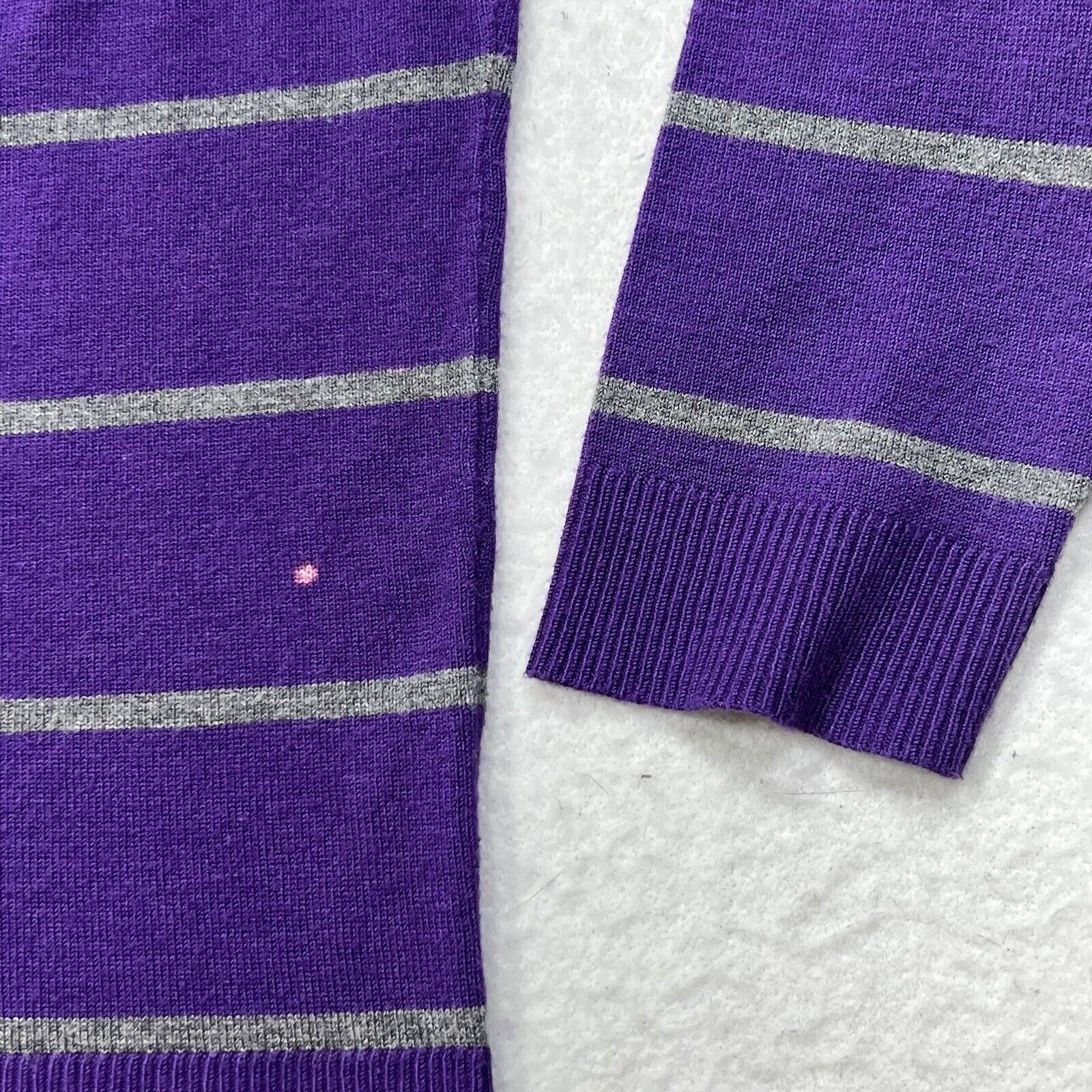 Other New York & Company Pullover Purple & Gray Striped Sweater Size XS / US 0-2 / IT 36-38 - 12 Thumbnail
