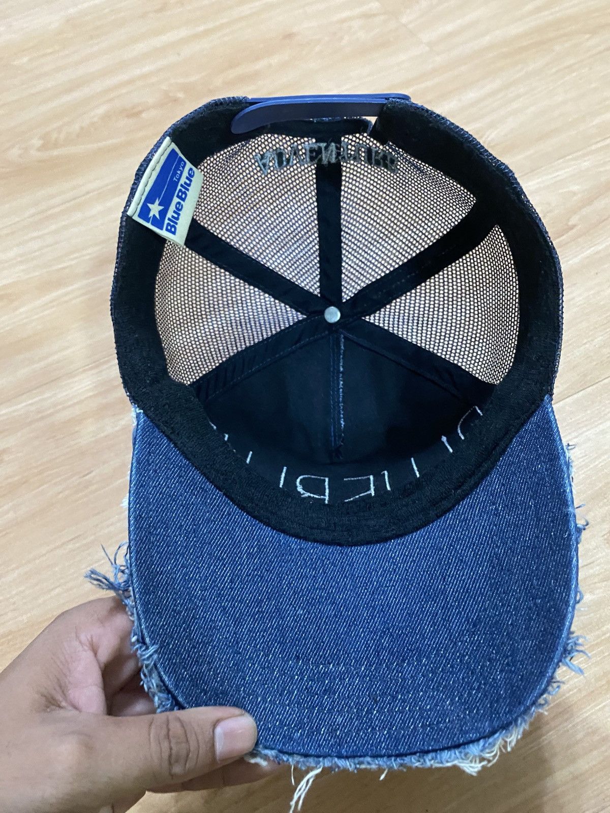 Blue Blue Japan Blue blue spellout denim truckers cap hats Size ONE SIZE - 10 Thumbnail