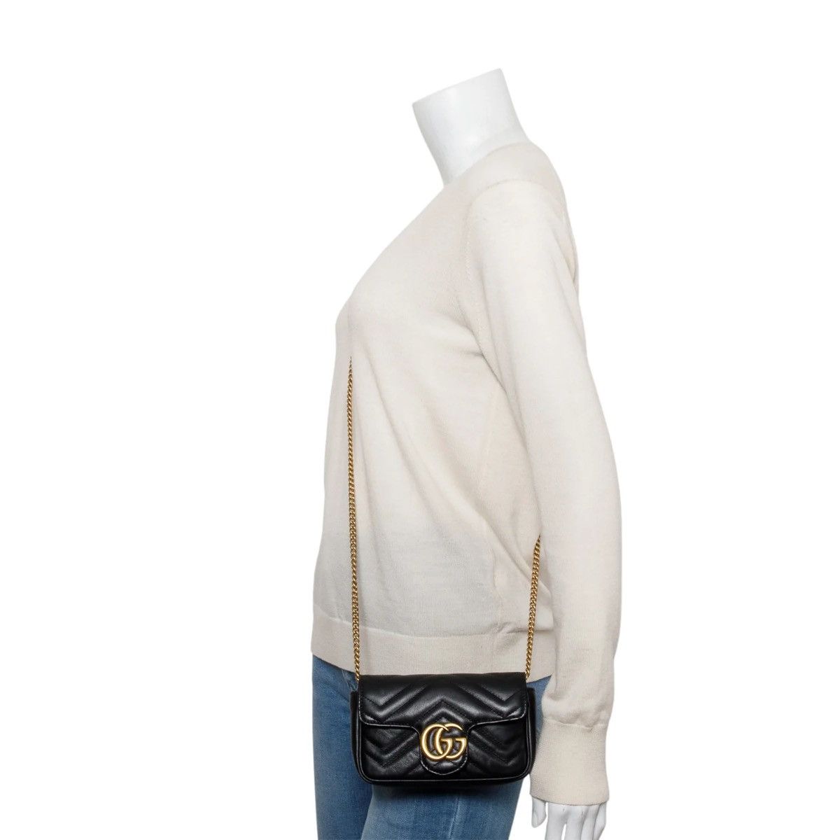 Gucci GUCCI Black GG Marmont Leather Bag Size ONE SIZE - 2 Thumbnail