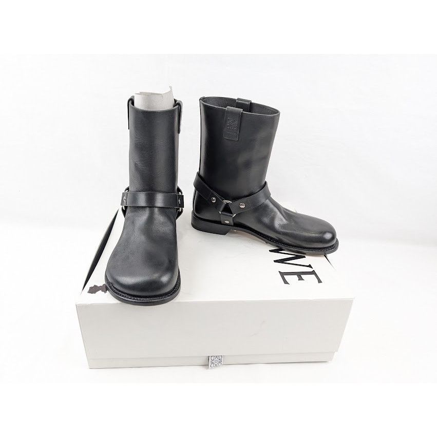 Loewe o1rshd1 Campo Leather Biker Boots in Black Size US 9 / EU 42 - 18 Thumbnail