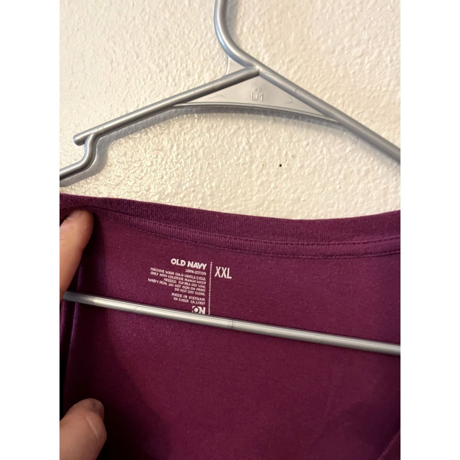 Old Navy VINTAGE Old Navy Womens Tee Long Sleeve T-Shirt Purple Round Neck Cap Sleeve 2XL Cotton Size XXL / US 16-18 / IT 52-54 - 3 Thumbnail