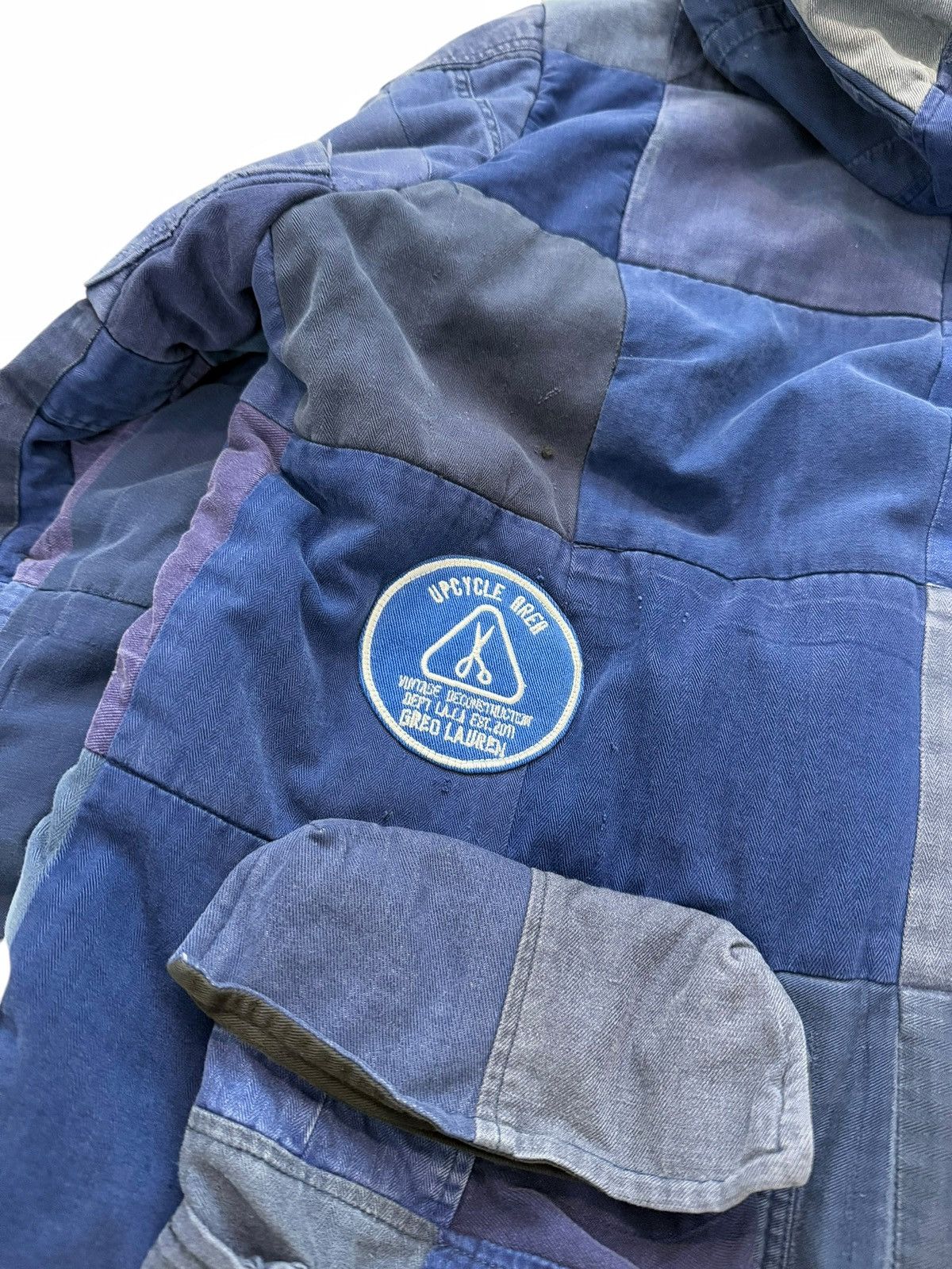 Greg Lauren Showroom Scrap French Workwear Patchwork Puffer Jacket Size US L / EU 52-54 / 3 - 8 Thumbnail