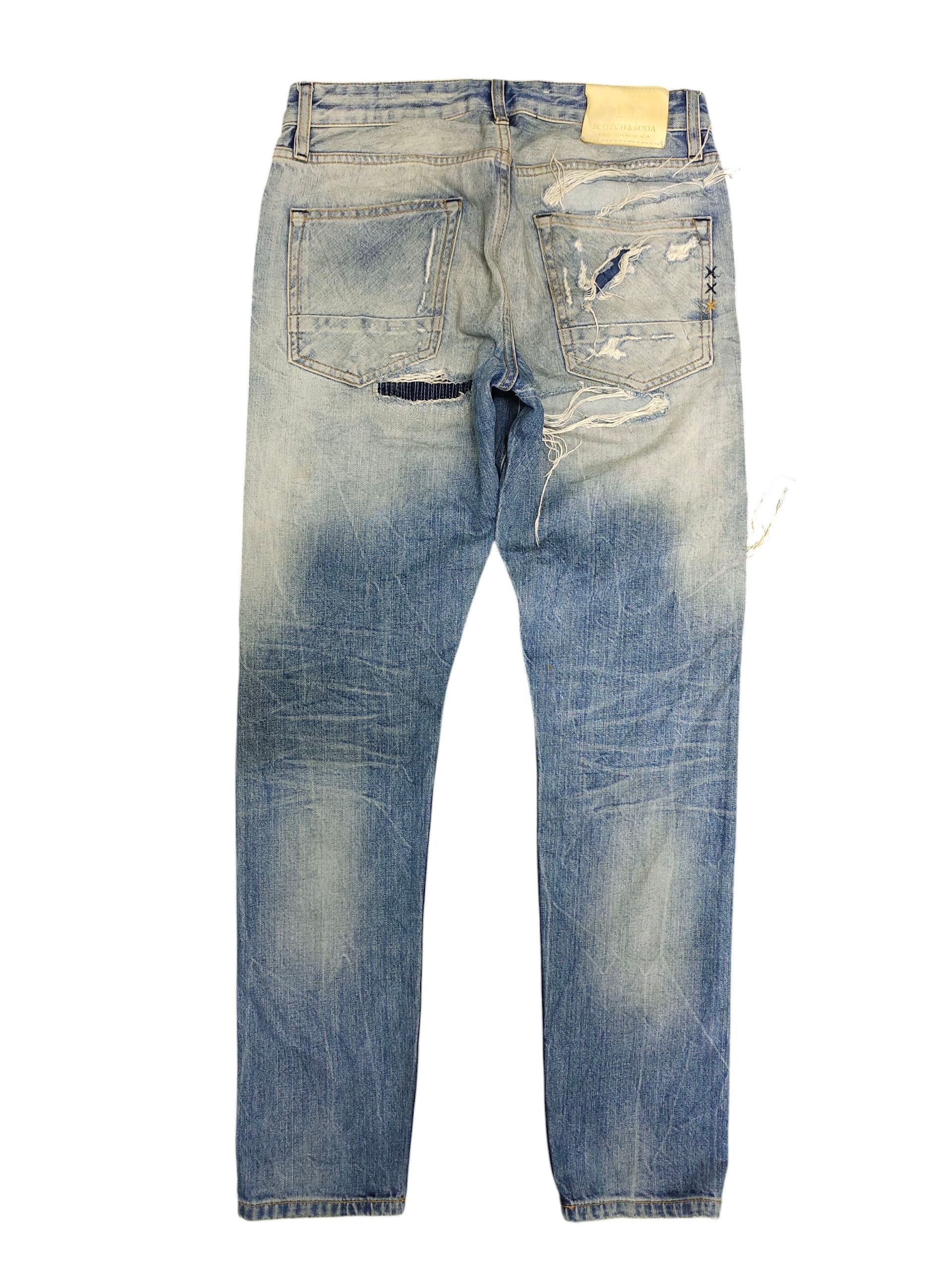 Scotch & Soda Vintage Y2k Scotch & Soda Clawmark Distress Faded Jeans Size US 30 / EU 46 - 8 Thumbnail