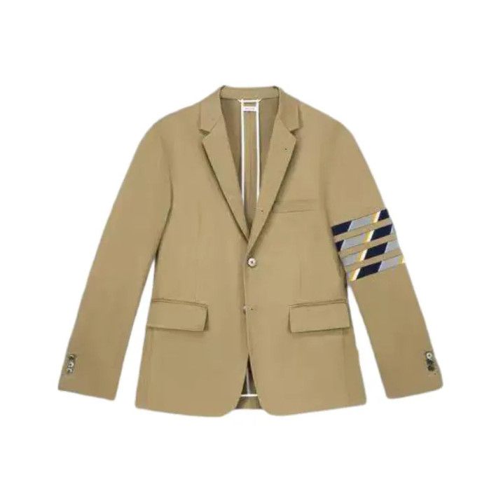 Thom Browne Thom Browne Beige V-Neck Long Sleeve Blazer Size US S / EU 44-46 / 1 - 1 Thumbnail