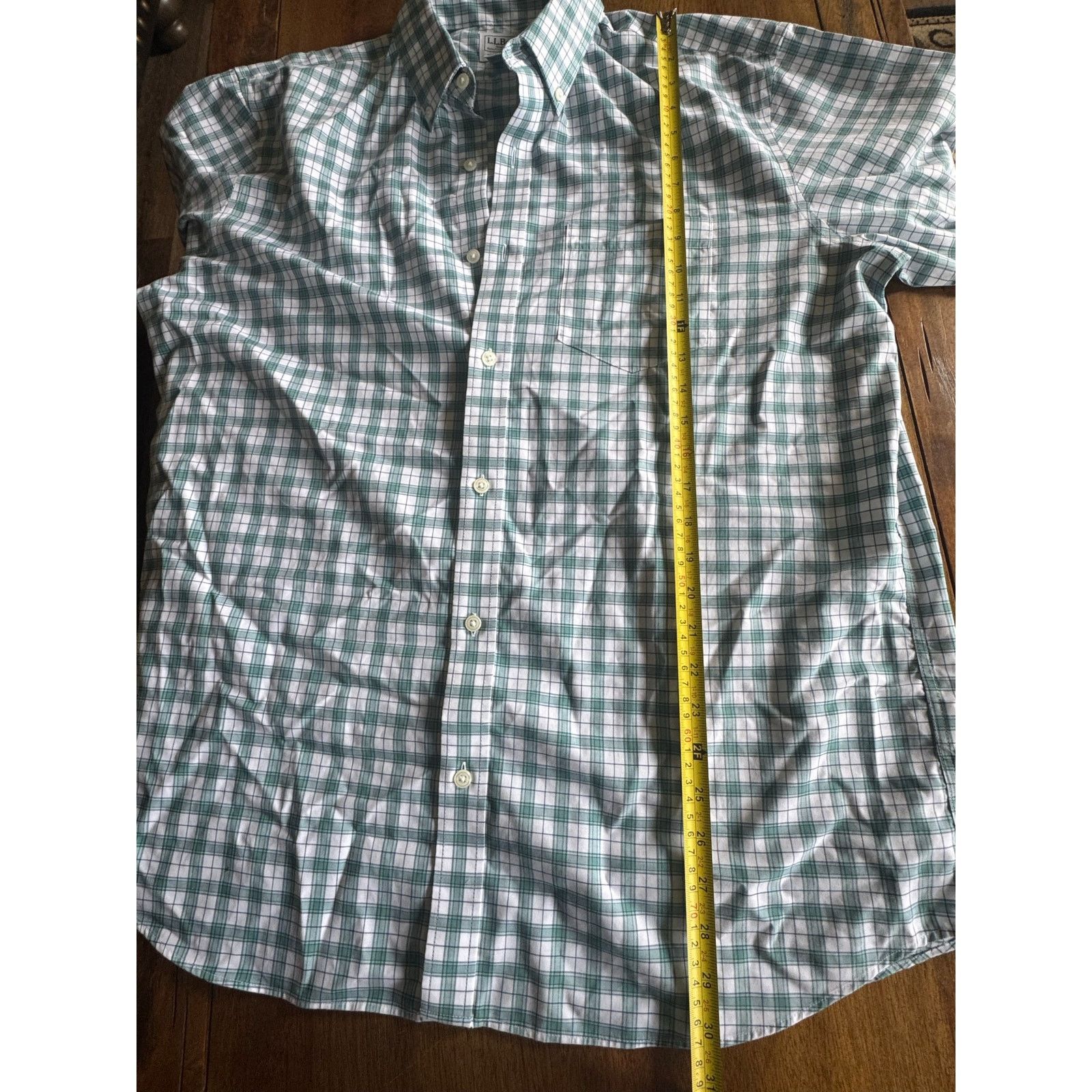 L.L. Bean 100 Percent Cotton L.L.Bean Green Plaid Button Down Shirt L Size US L / EU 52-54 / 3 - 7 Thumbnail