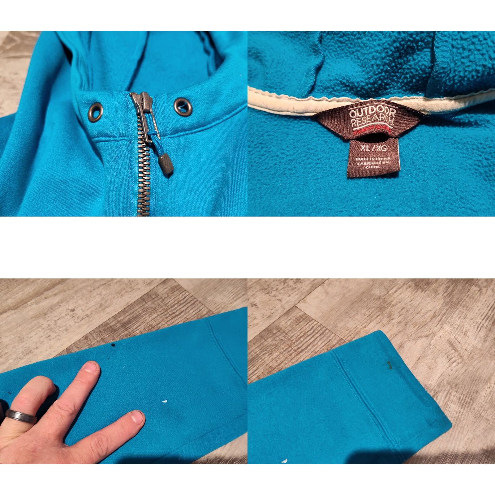 Outdoor Research Outdoor Research Hoodie Womens XL Aqua Blue Athletic Full Zip Hooded Sweatshirt Size XL / US 12-14 / IT 48-50 - 8 Thumbnail