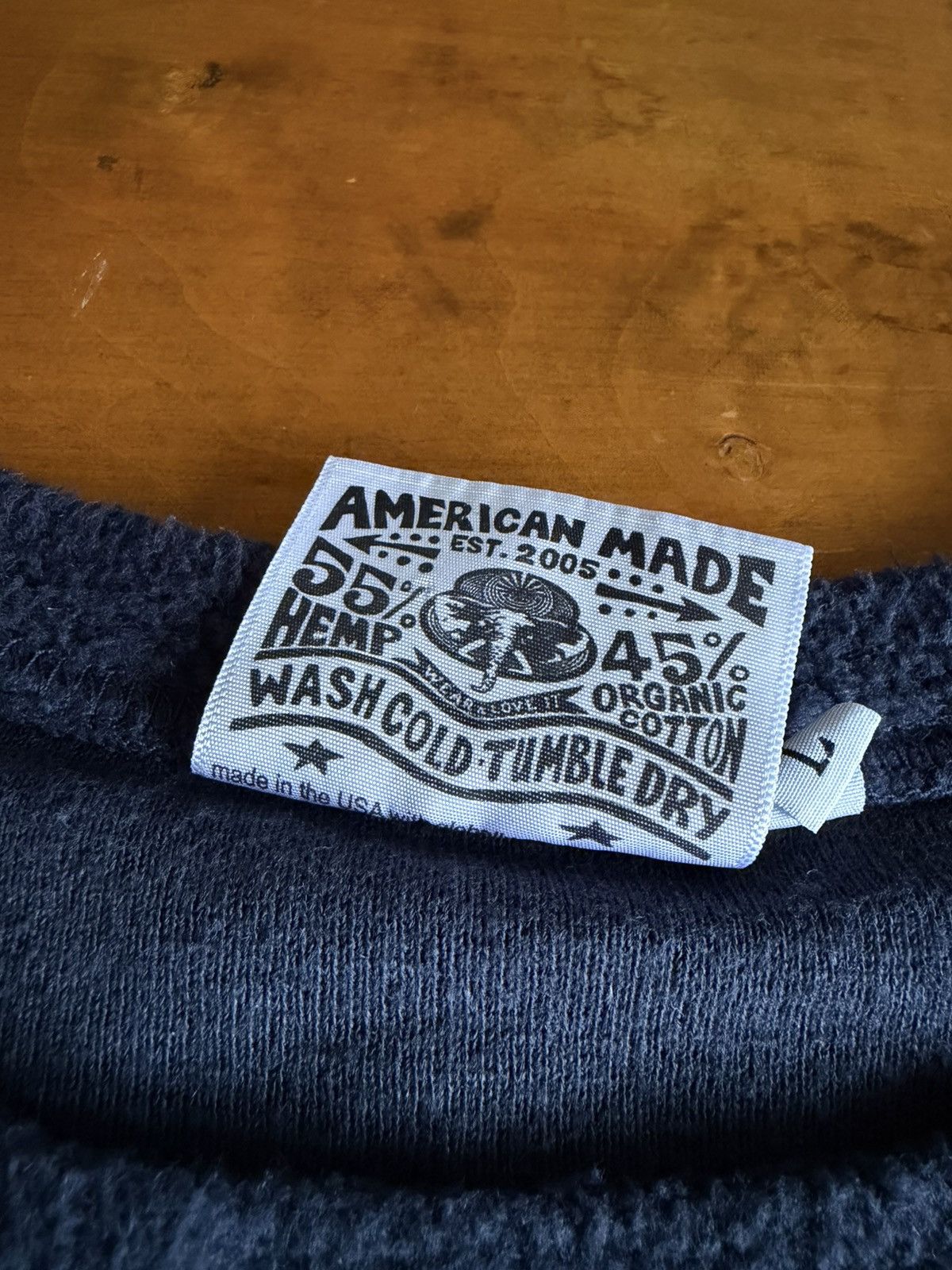 Jungmaven Jungmaven Long Sleeve Pullover Navy Blue Large Hemp cotton Size US L / EU 52-54 / 3 - 3 Thumbnail