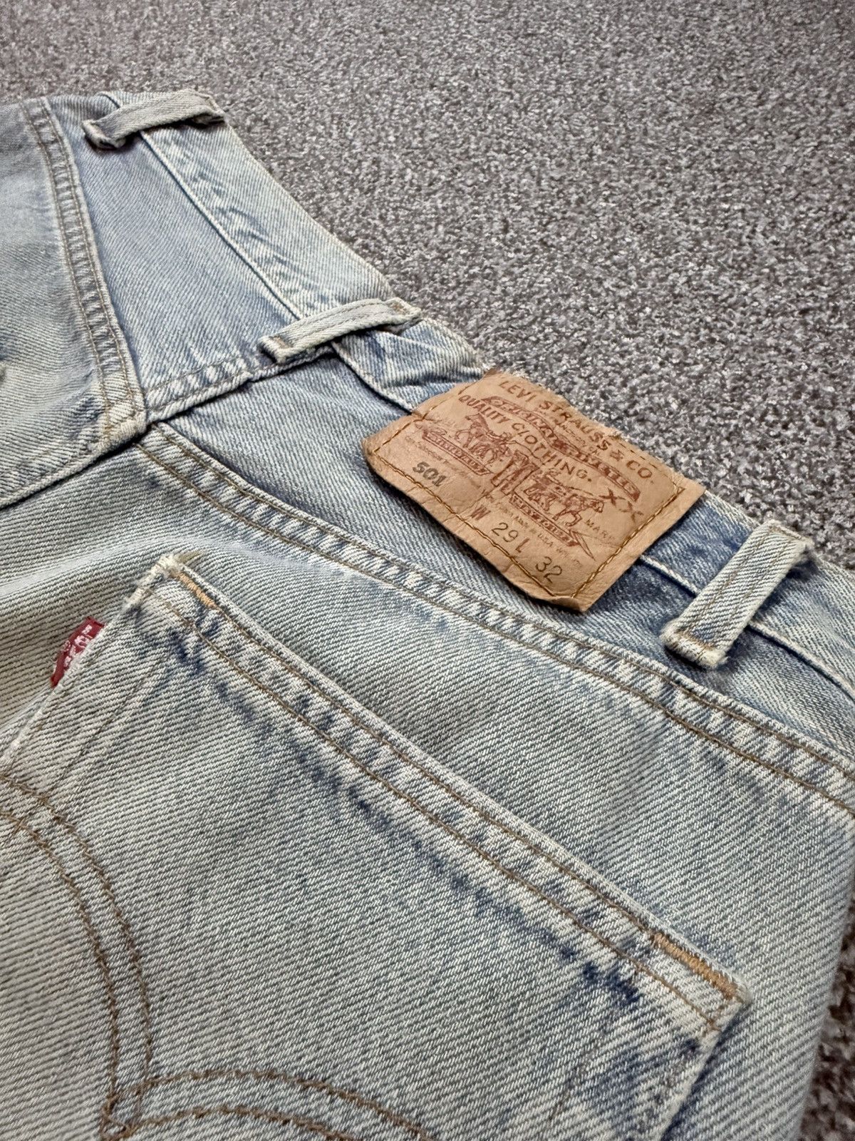 Levi's Vintage Clothing Vintage Levi’s 501 USA 90s Distressed Fade Denim Size US 29 - 9 Thumbnail