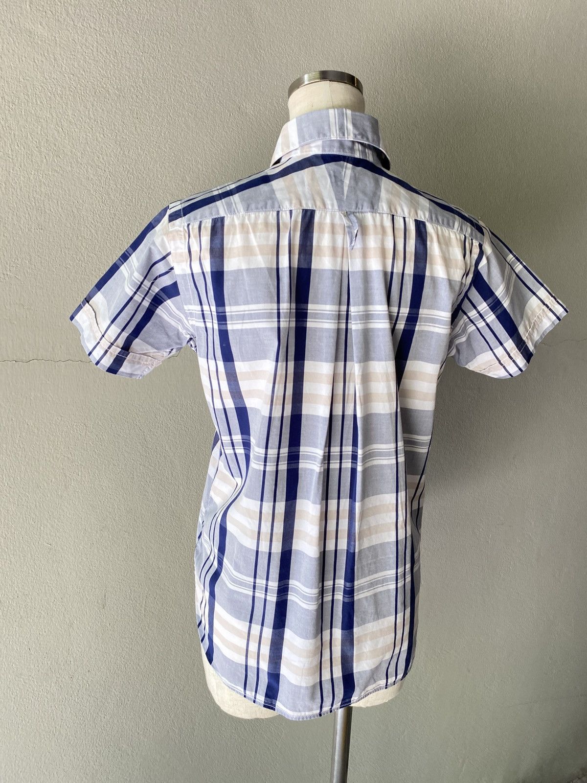 Haversack HAVERSACK Blue-White-Grey Plaid Short-Sleeve Shirt Size US S / EU 44-46 / 1 - 7 Thumbnail