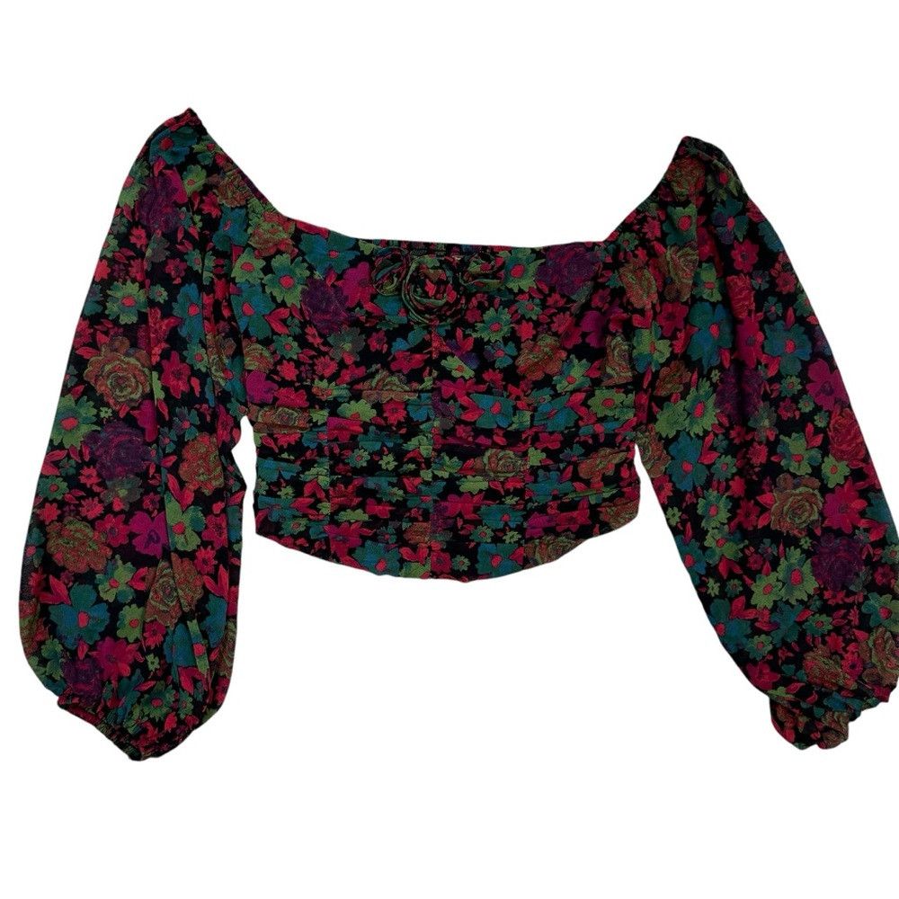 Free People New Free People Oh Lala Floral Crop Top Size XS Size XS / US 0-2 / IT 36-38 - 5 Thumbnail