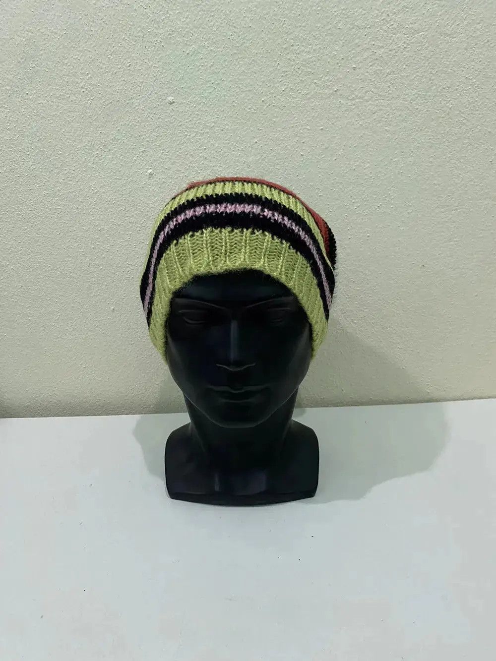 Japanese Brand × Kapital × Vintage Japanese Brand Jin And Co Stripe Design Knit Beanie Hat Size ONE SIZE - 3 Thumbnail