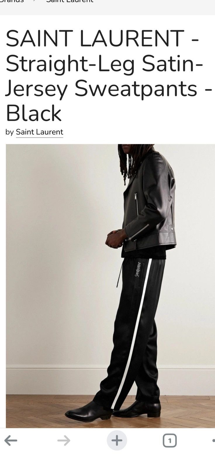 Saint Laurent Paris Saint Laurent mens 2024 snap sides joggers. 54/XL. $2300 Size US 38 / EU 54 - 1 Thumbnail