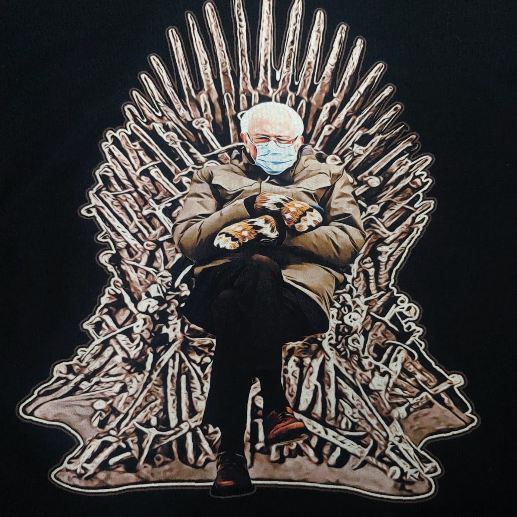 Gildan Bernie Sanders Shirt XL Vermont Senator Game Of Thrones Iron Throne Mittens Size US XL / EU 56 / 4 - 2 Thumbnail