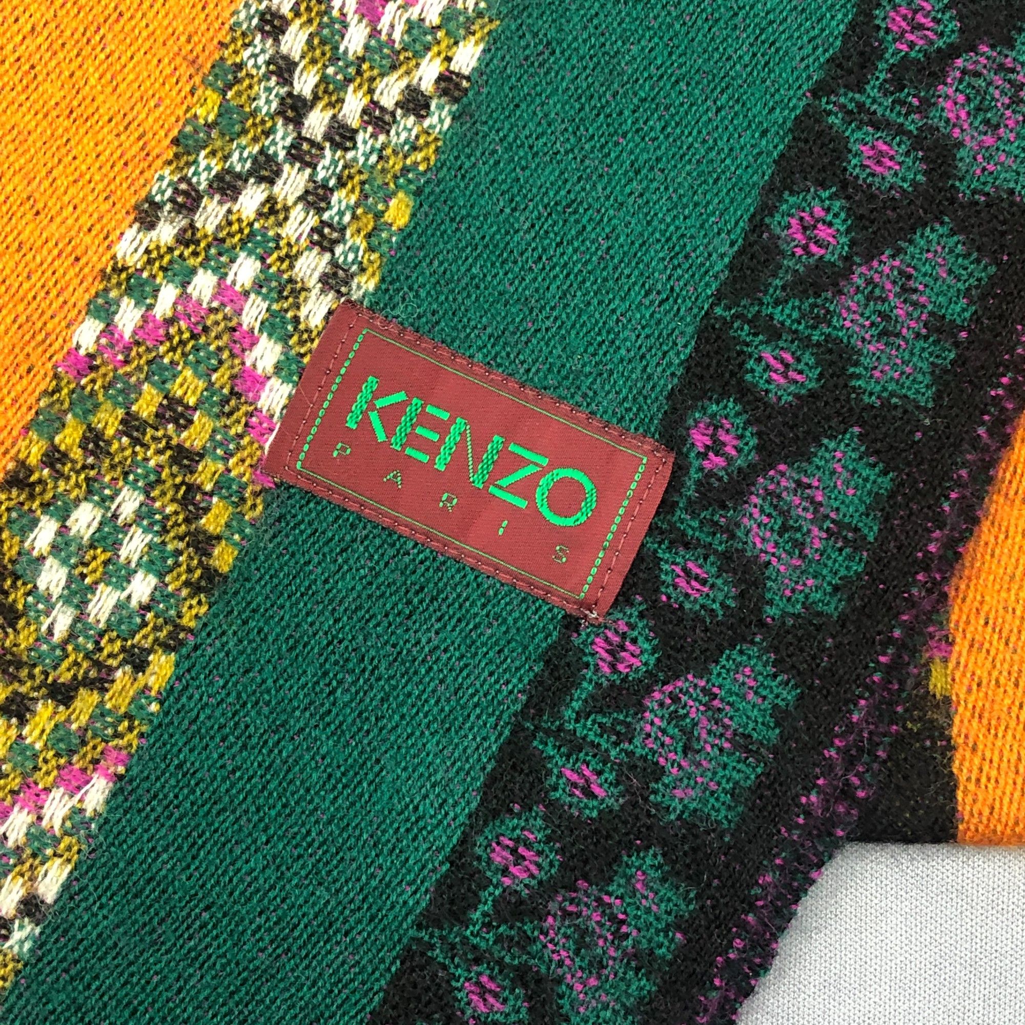 Kenzo Vintage Kenzo Scarf Muffler Wool Winter Fringe Scarves Size ONE SIZE - 4 Thumbnail