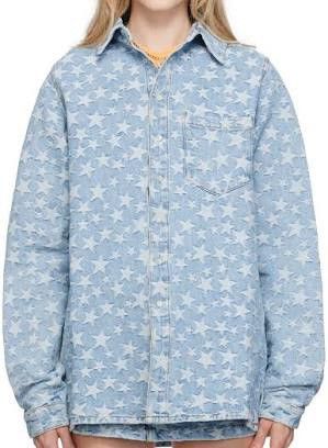 ERL ERL Light Blue Long Sleeve ERLShirt with All-Over Star Denim Size US L / EU 52-54 / 3 - 2 Thumbnail