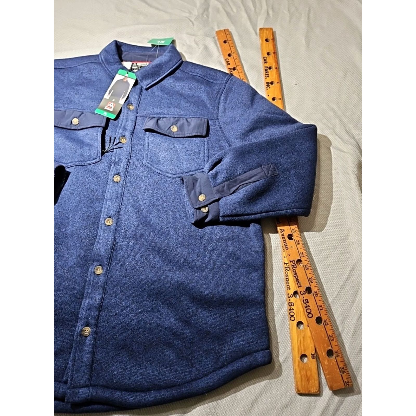 Avalanche VNT Avalanche Shirt Mens XL Blue Fleece Sherpa Lined Button Flap Pocket Shacket Size US XL / EU 56 / 4 - 4 Thumbnail