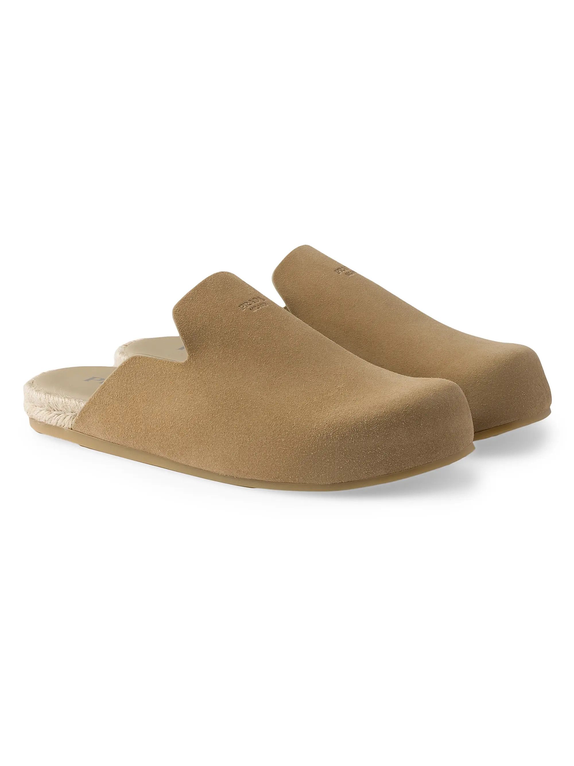 Prada o1bcso1str1025 Suede Mules in Khaki Size US 9 / EU 42 - 4 Thumbnail