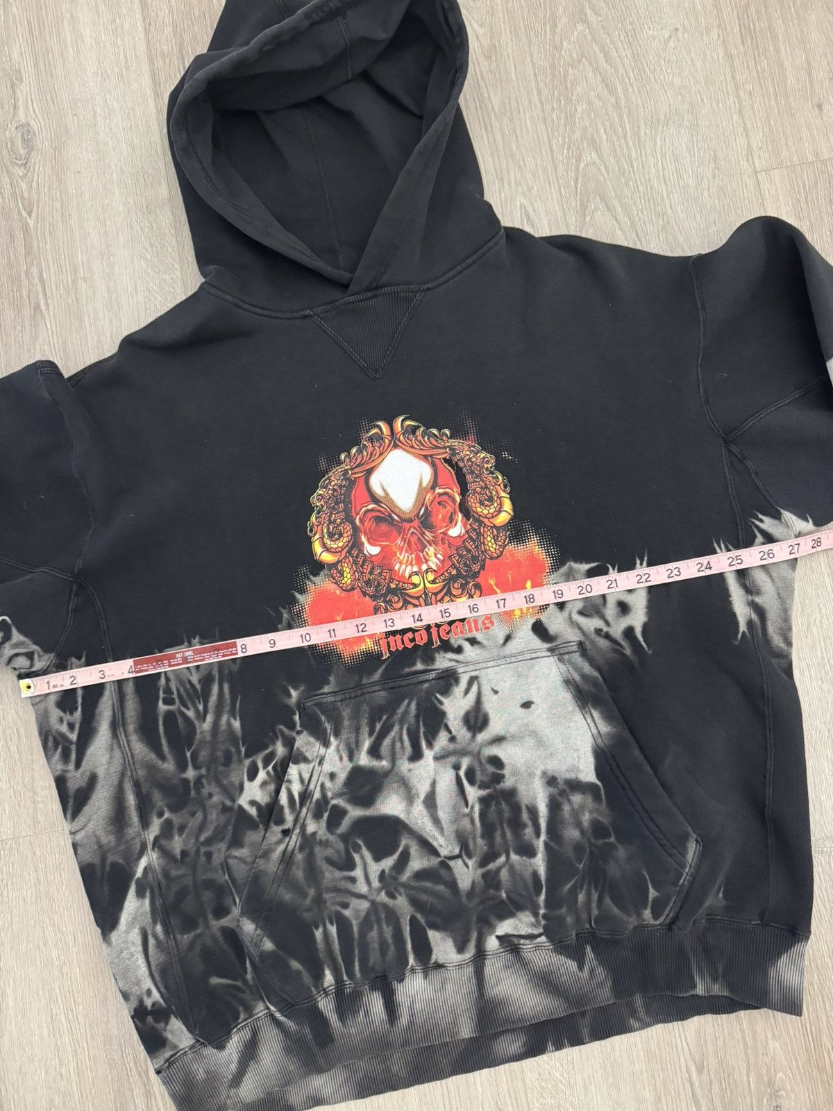 JNCO Y2K JNCO Jeans Skull Sleeve Graphic Hoodie / Sunfaded Vtg Size US L / EU 52-54 / 3 - 9 Thumbnail