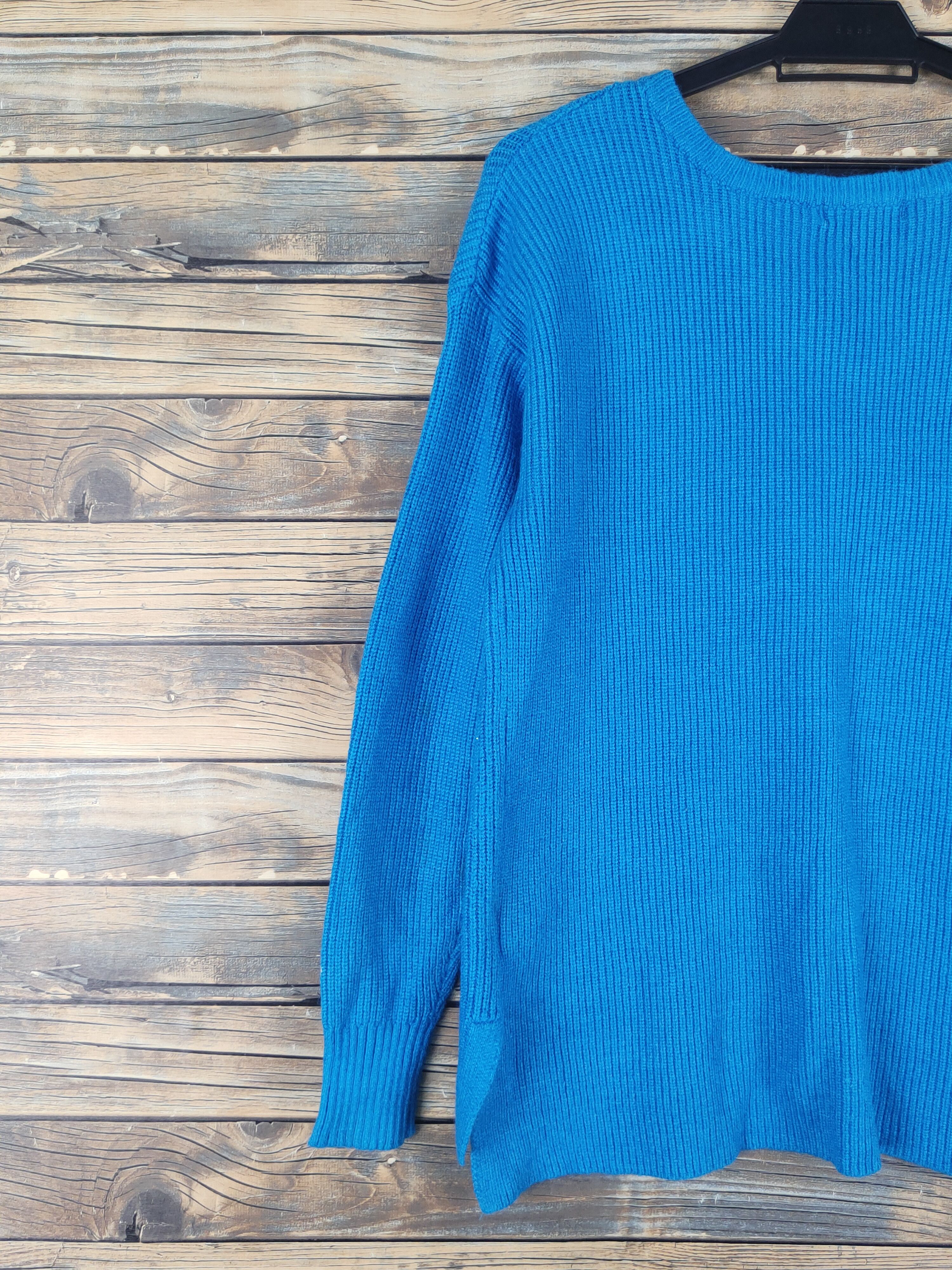 Homespun Knitwear Free's Mart Blue Knitwear Sweatshirts #W1278 Size M / US 6-8 / IT 42-44 - 8 Thumbnail