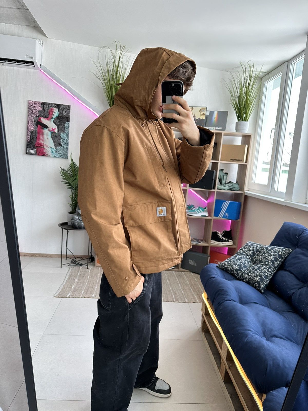 Carhartt × Carhartt Wip NEW! Carhartt WIP Valley Hooded Jacket Winter Men Brown L Size US L / EU 52-54 / 3 - 14 Thumbnail