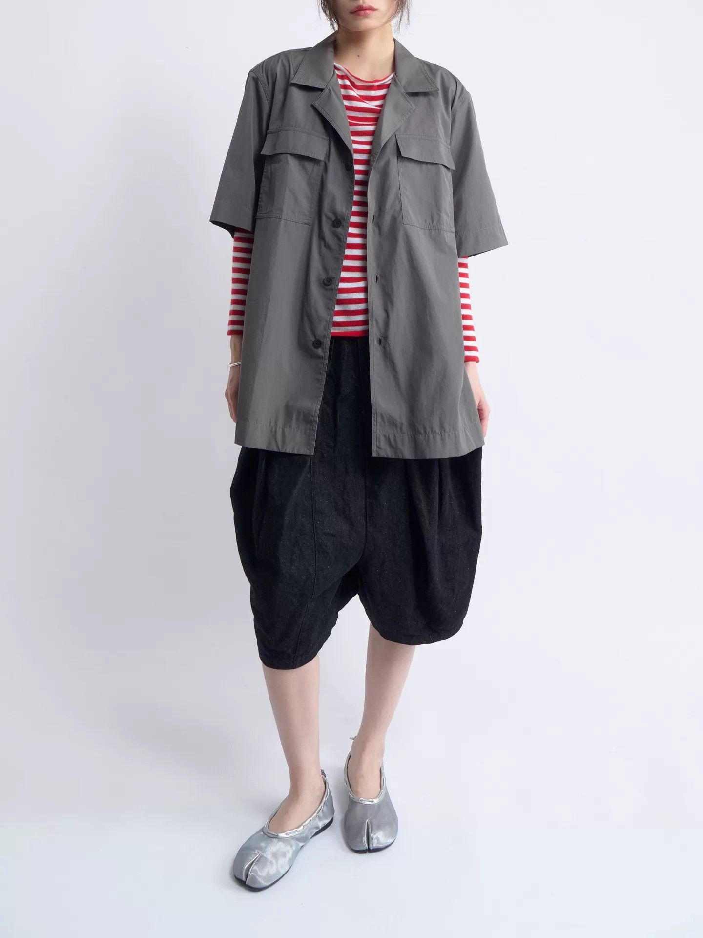 Dries Van Noten DRIES VAN NOTEN Gray Work Shirt 100% Cotton Size 50 Size US M / EU 48-50 / 2 - 2 Thumbnail
