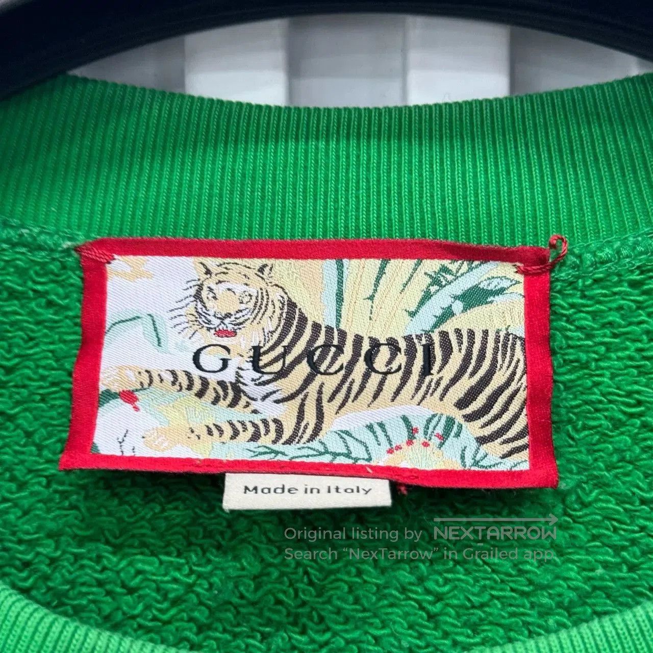Japanese Brand Gucci Green Tiger Long-sleeve Sweatshirt. Size US XL / EU 56 / 4 - 5 Thumbnail