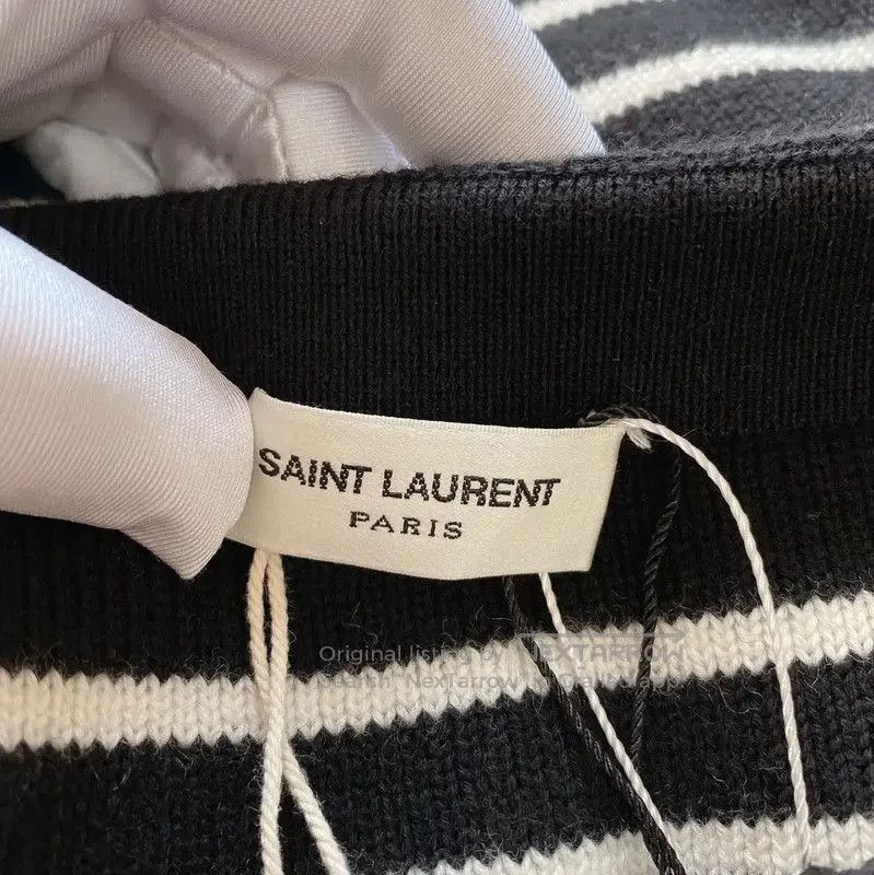 Yves Saint Laurent YSL Striped Wool Long Sleeve Knit Top . Size M / US 6-8 / IT 42-44 - 4 Thumbnail