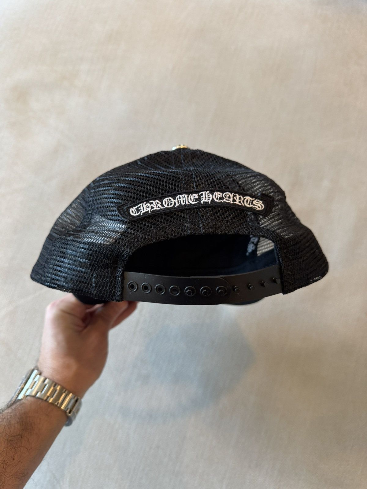 Chrome Hearts Chrome Hearts Fuck Patch Leather Spell Out Trucker Hat Size ONE SIZE - 4 Thumbnail