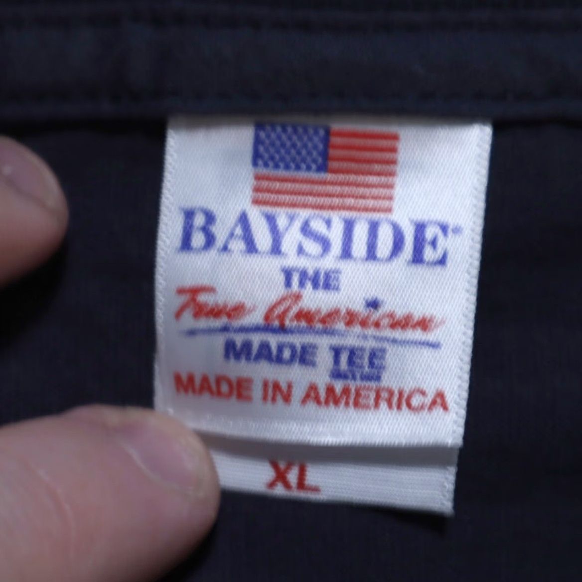 Vintage Bayside USA Flag Patriotic Solid T-Shirt Navy Blue Men's XL Size US XL / EU 56 / 4 - 5 Thumbnail