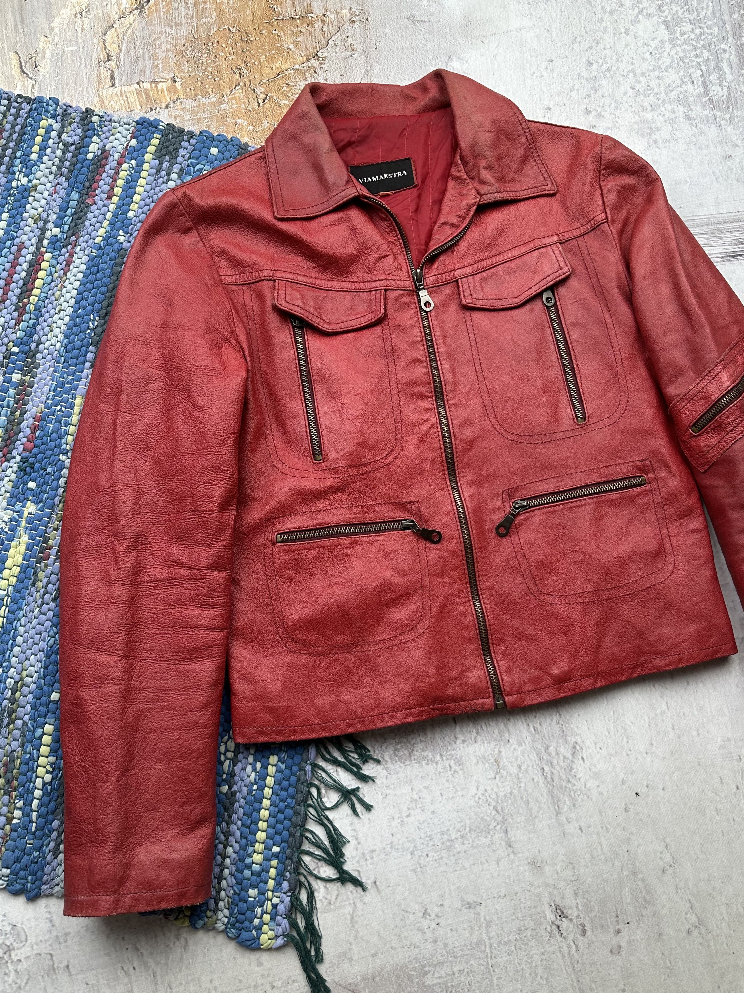 Japanese Brand Vintage Cropped Leather Jacket A511D15(438) Size M / US 6-8 / IT 42-44 - 2 Thumbnail