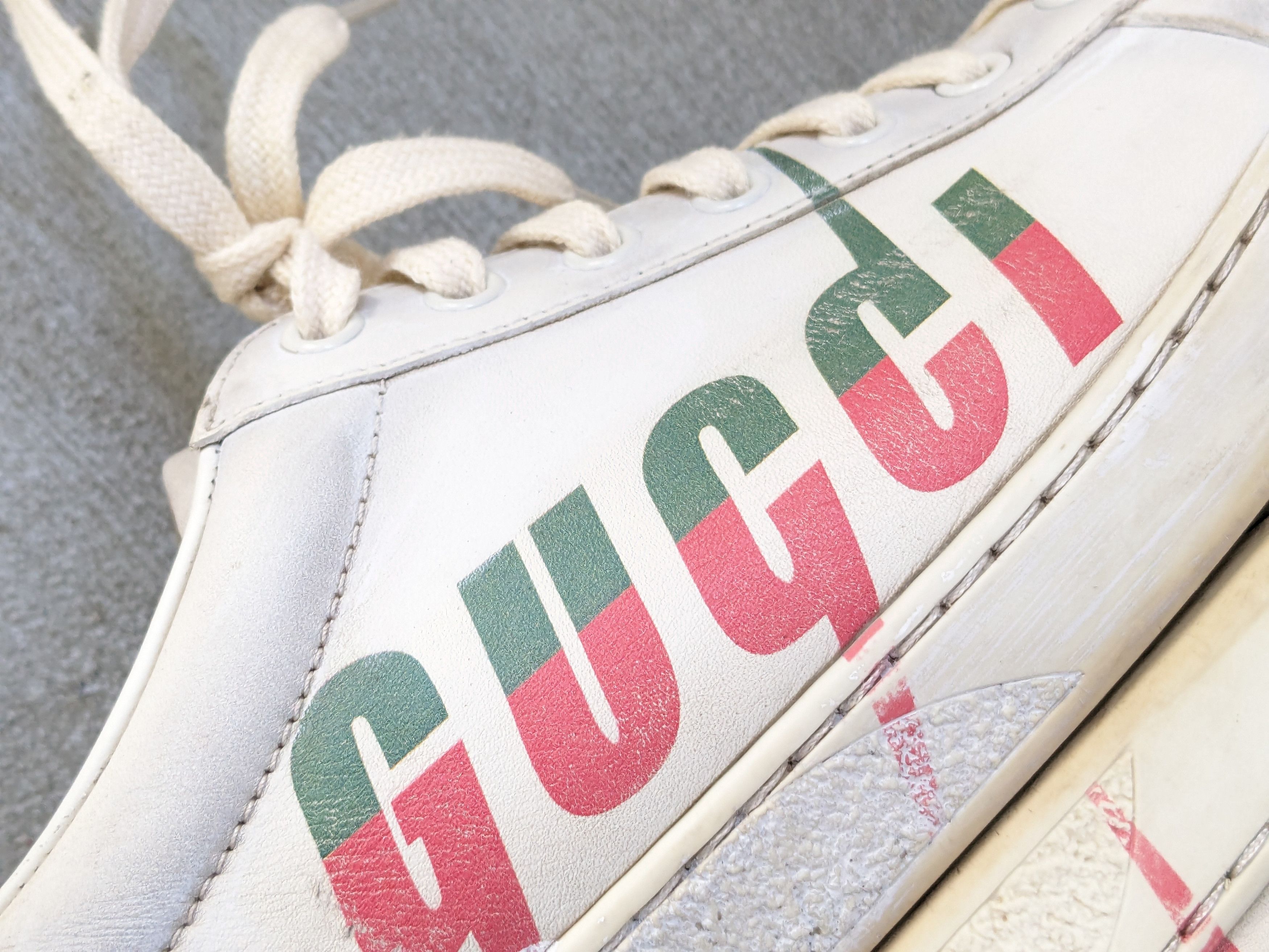Gucci Gucci Ace Sneakers White 9 Distressed Low Tops Leather Size US 9 / EU 42 - 6 Thumbnail
