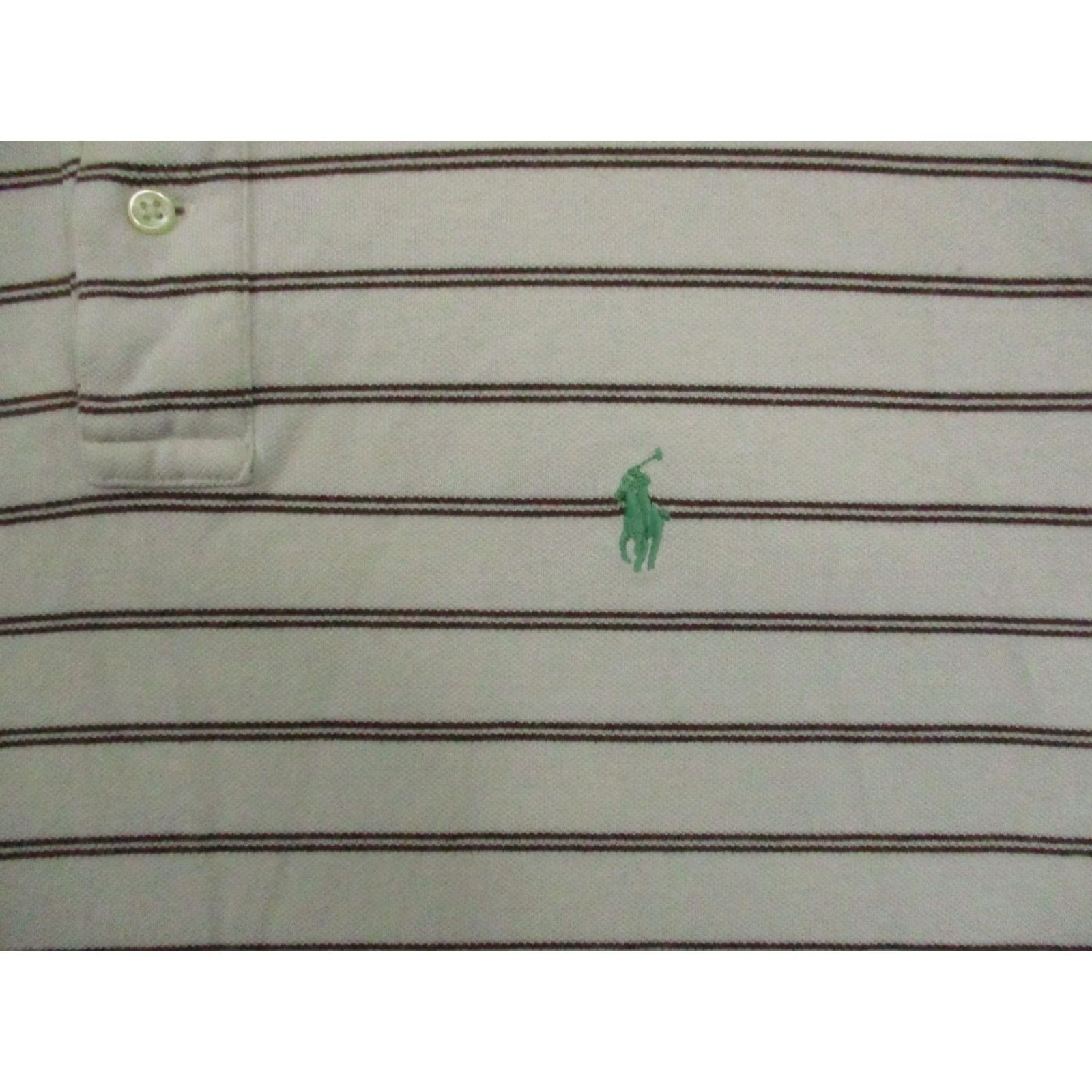 Polo Ralph Lauren Polo Ralph Lauren Shirt XL Men White Stripe Short Sleeve Green Pony Size US XL / EU 56 / 4 - 2 Thumbnail