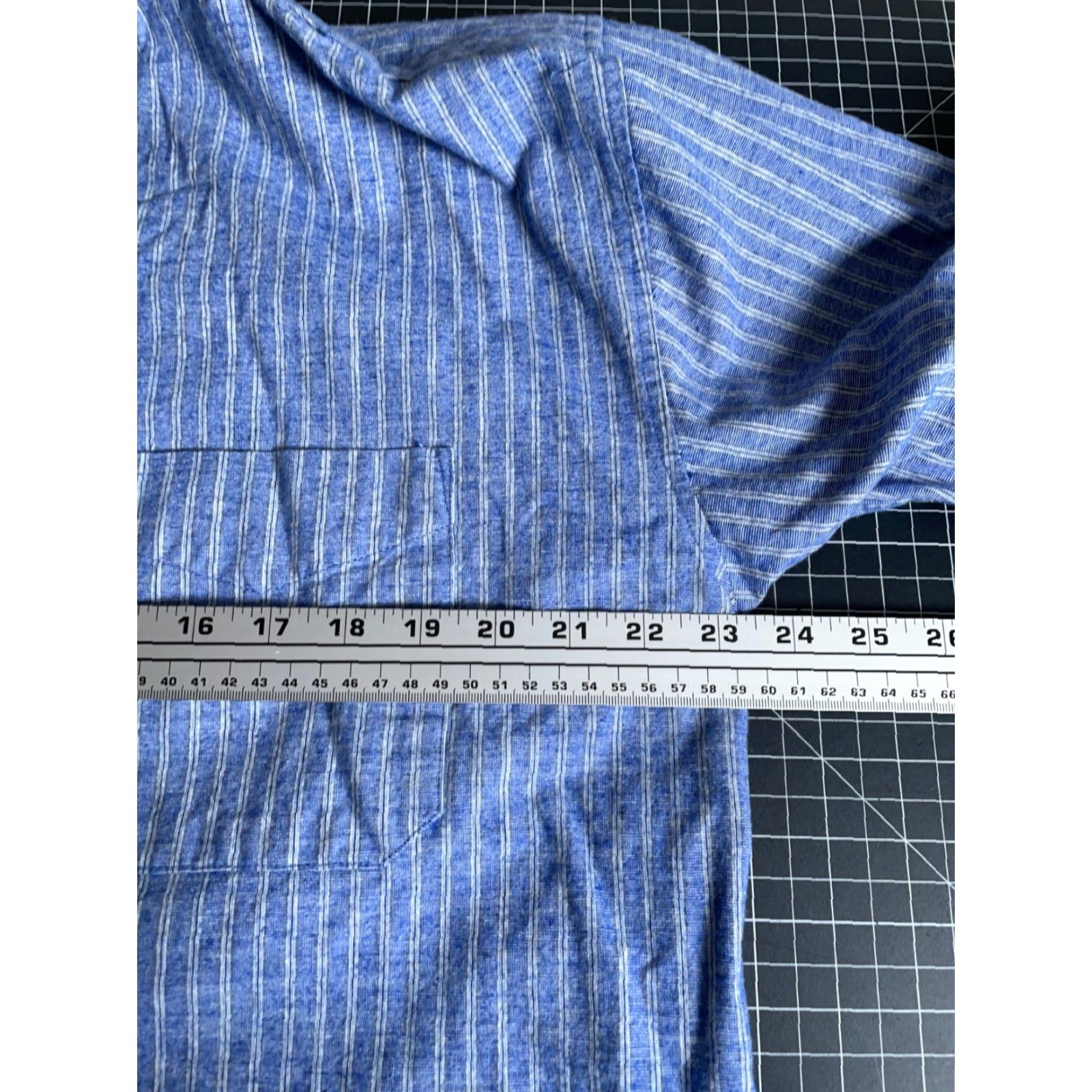 Lee Lee Valley Ireland Grandfather Shirt Men's L Blue Stripe Cotton Band Collar Shirt Size US L / EU 52-54 / 3 - 5 Thumbnail