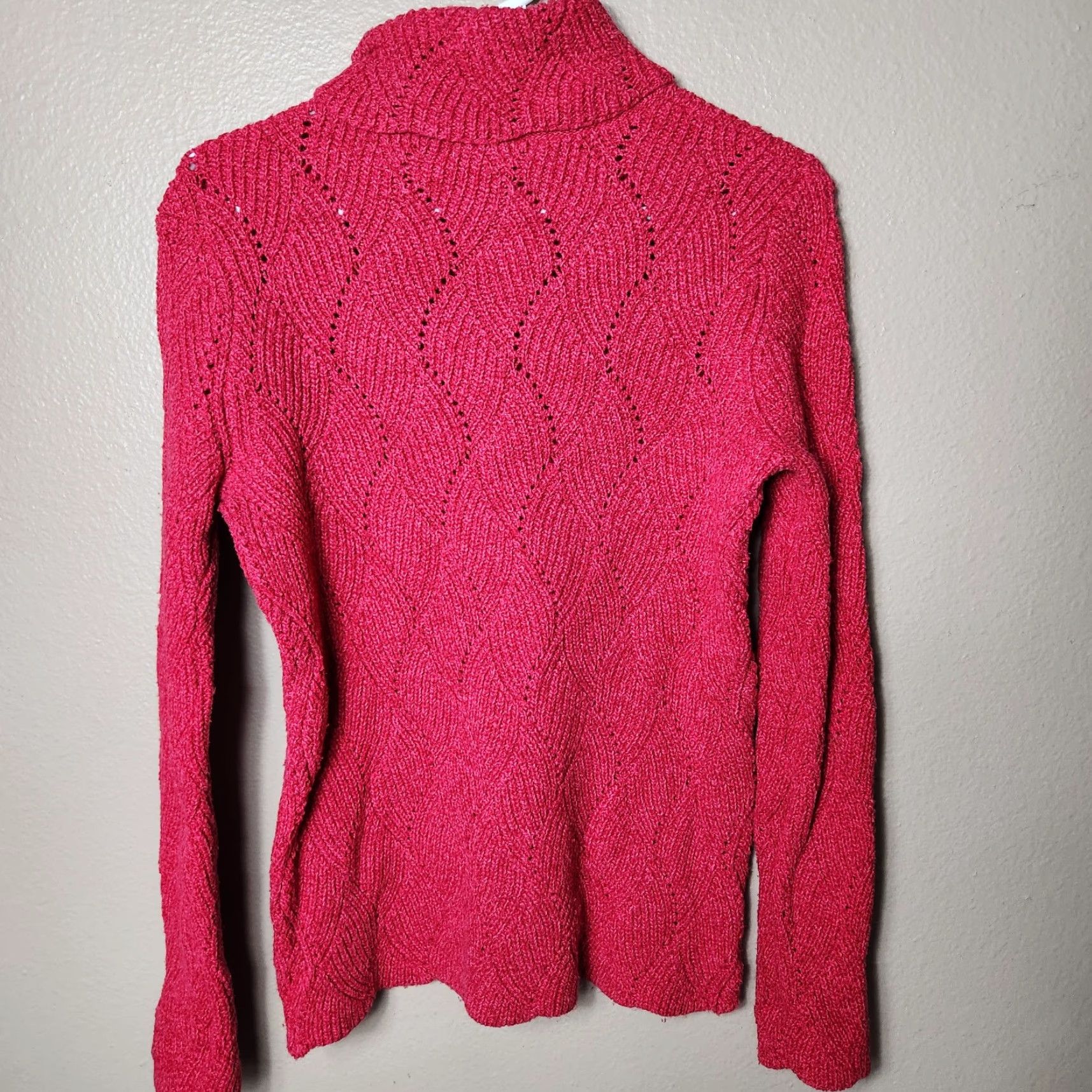 Vintage Sundance Womens Magenta Pink Champlain Cable Knit Turtleneck Sweater-Size M Size M / US 6-8 / IT 42-44 - 5 Thumbnail