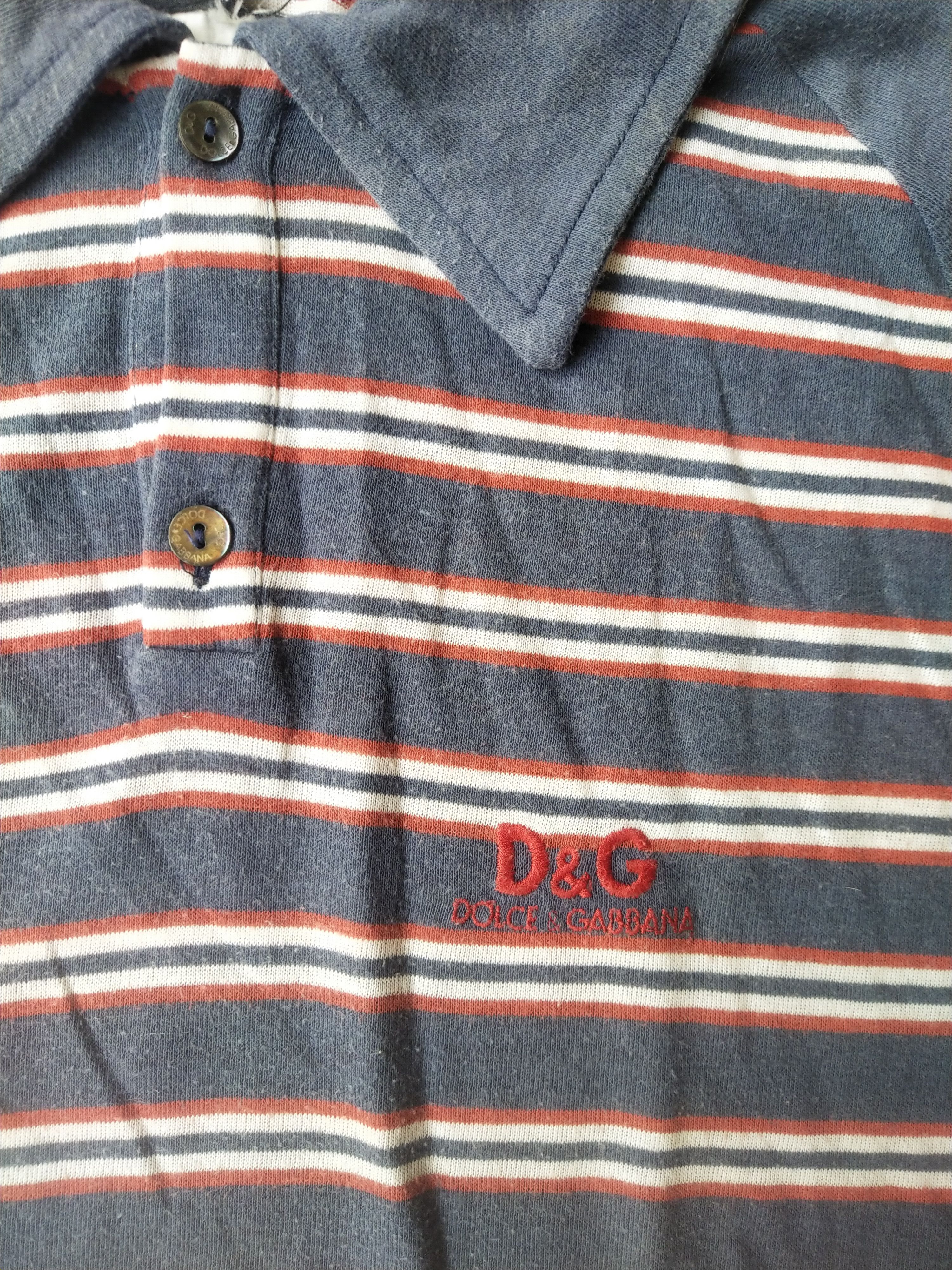 Dolce & Gabbana 2000s D&G Dolce & Gabbana Striped Raglan Polo Shirt Size M / US 6-8 / IT 42-44 - 3 Thumbnail