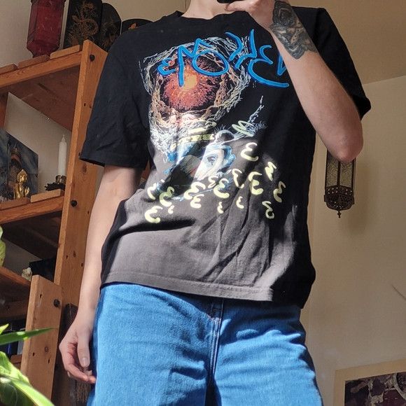 Other Bht.3 Psychedelic Inferno Saturn Black Tshirt - Size S Size US S / EU 44-46 / 1 - 11 Thumbnail