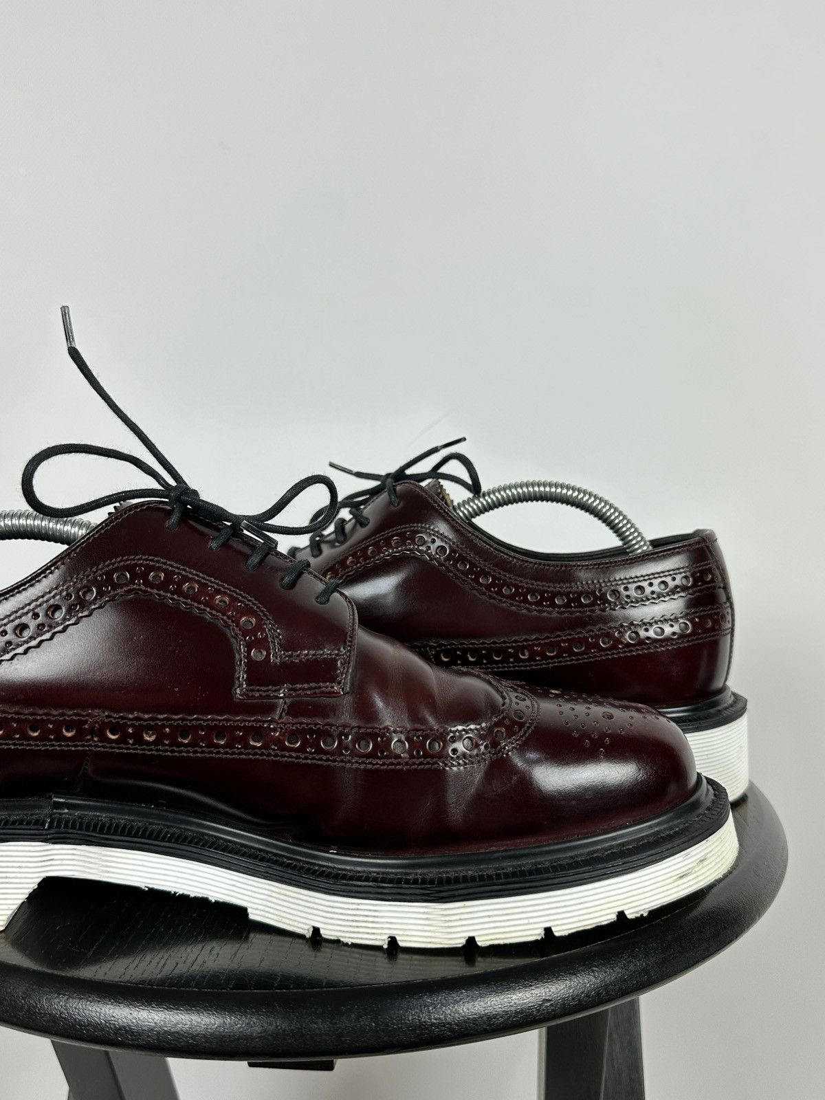 Loake Loake Navy Burgundy Patent Leather Brogue Boots Shoes Size US 10.5 / EU 43-44 - 19 Thumbnail