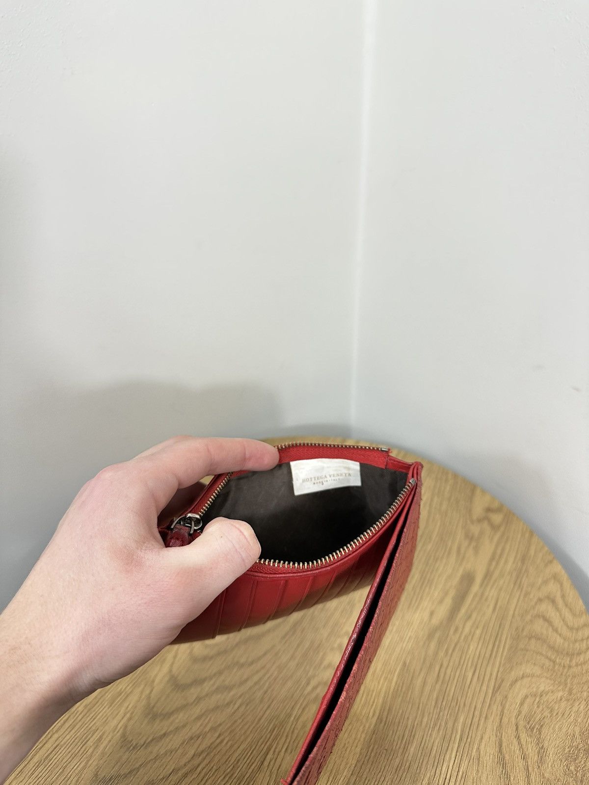 Bottega Veneta × Vintage Vintage Bottega Veneta Luxury Classic Red Leather Wallet Size ONE SIZE - 4 Thumbnail
