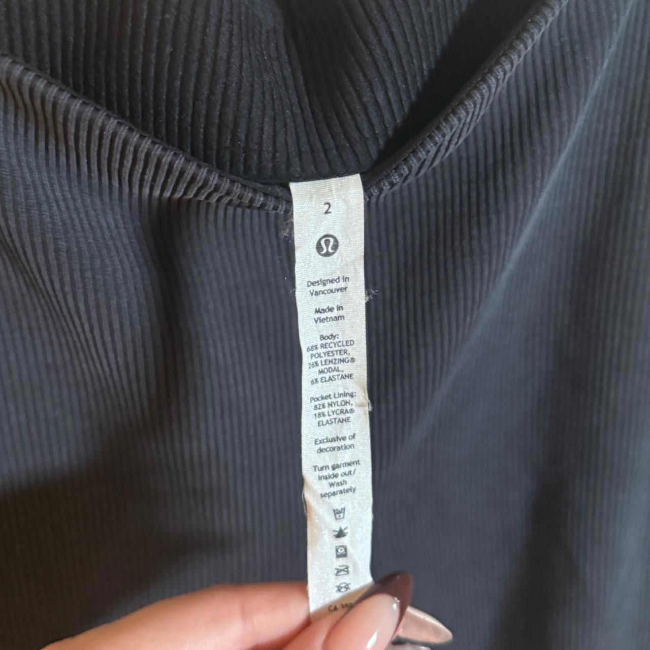Designer LULULEMON black ribbed zip-flared pants Size 26" / US 2 / IT 38 - 6 Thumbnail