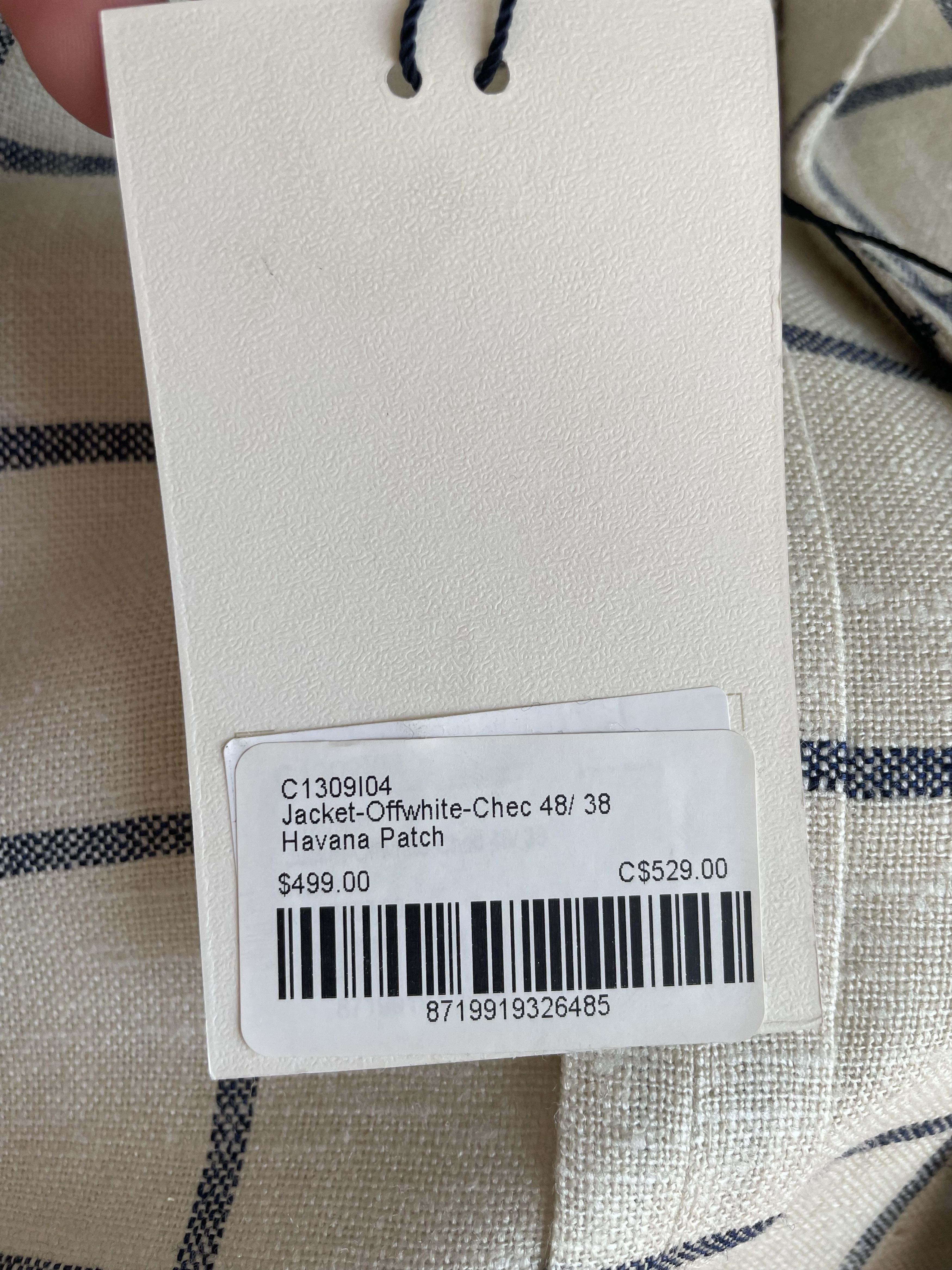 Suitsupply NWT Suitsupply cream blue windowpane jacket, size 38R\EU48 Size 38R - 8 Thumbnail
