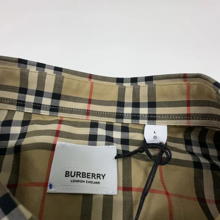 Burberry Burberry Burberry Beige Plaid Long Sleeve Shirt-2507 Size US L / EU 52-54 / 3 - 4 Thumbnail